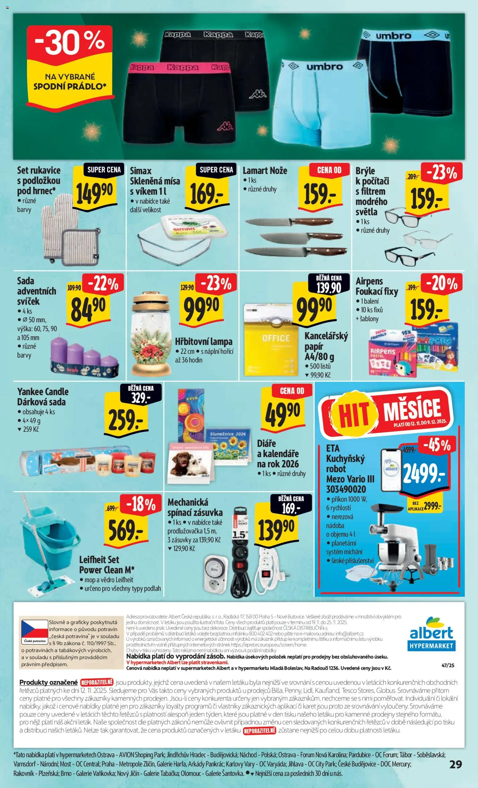 Albert leták - Hypermarket od 19.11.2025 | Strana: 38 | Produkty: Mošt, Rukavice, Lampa, Foukací fixy