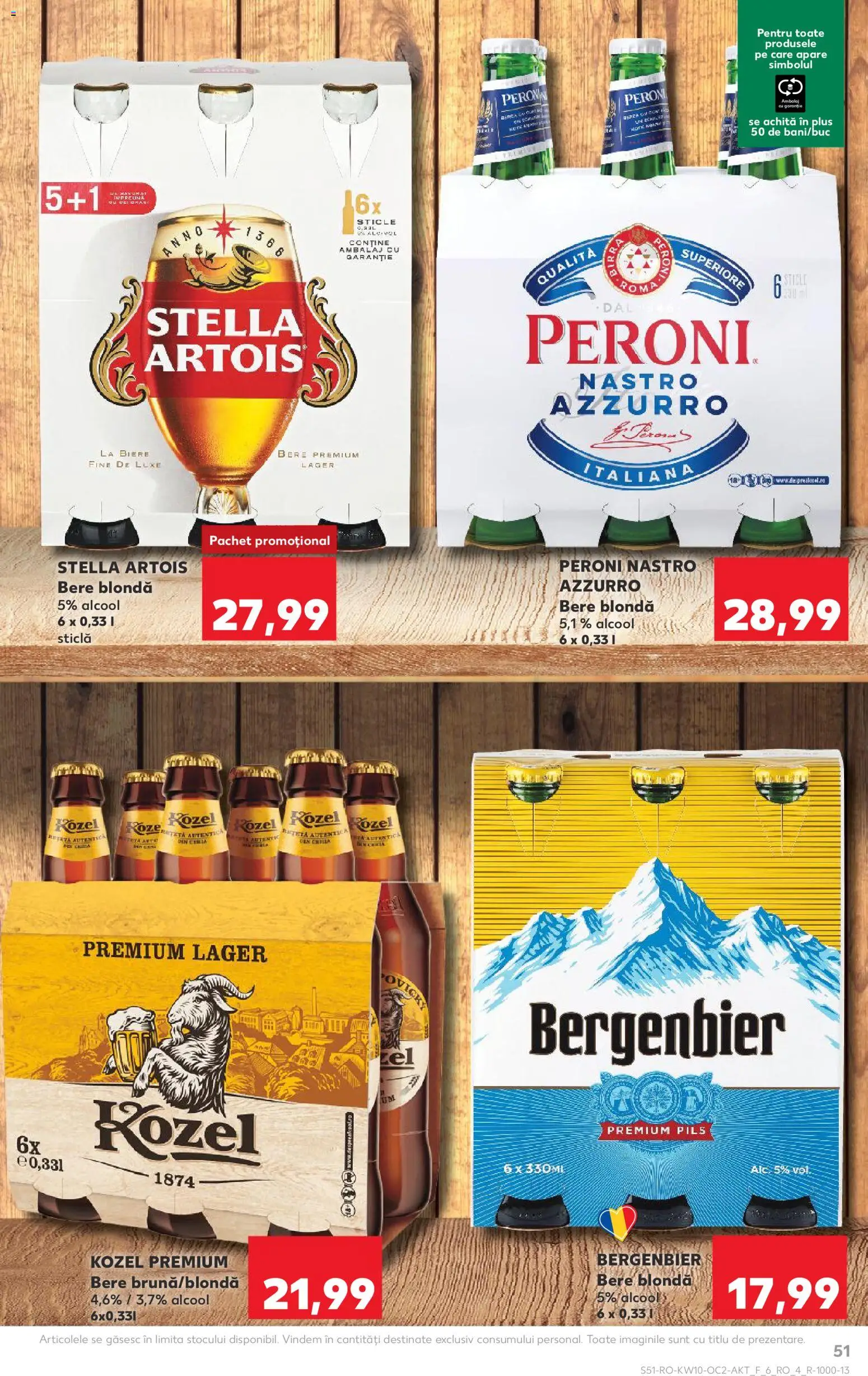 Kaufland RO akciós ujság - amely érvényes a következő dátumtól: 04.03.2026 | Oldal: 51 | Termékek: Stella artois