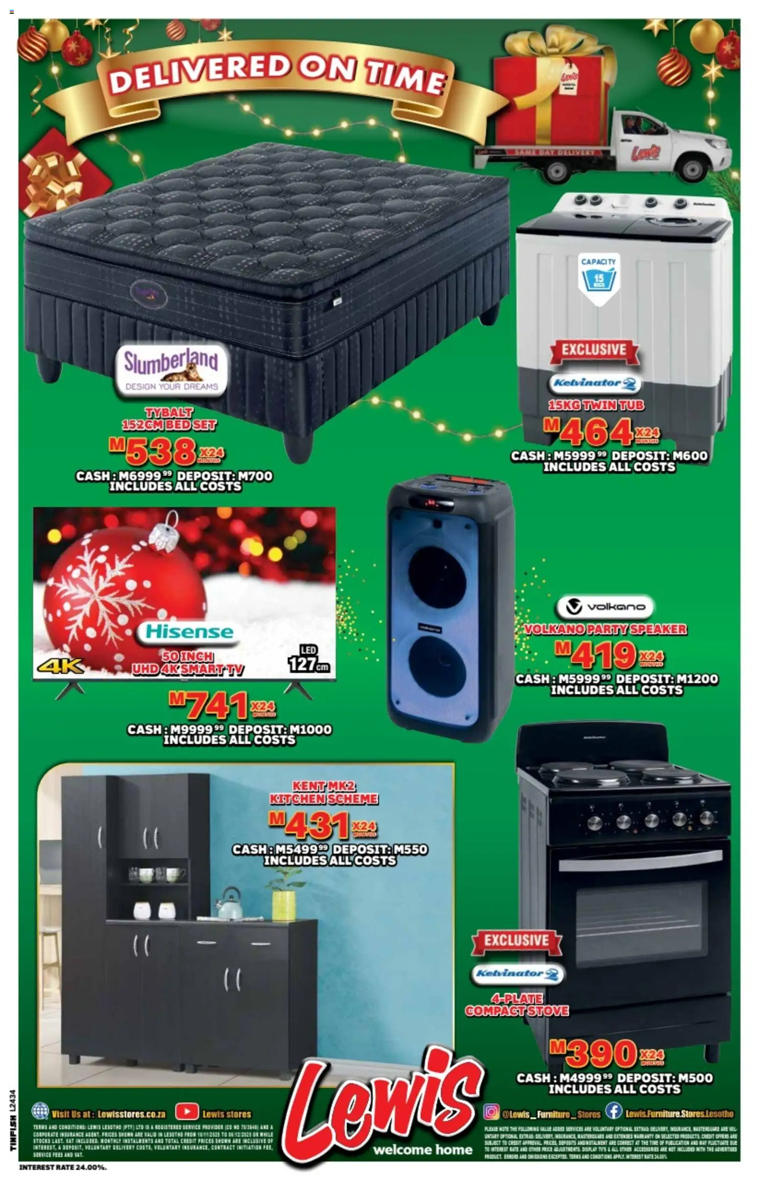 New Lewis Stores catalogue – valid from 10.11.2025 | Page: 24 | Products: Hat, Speaker, Bed, TV