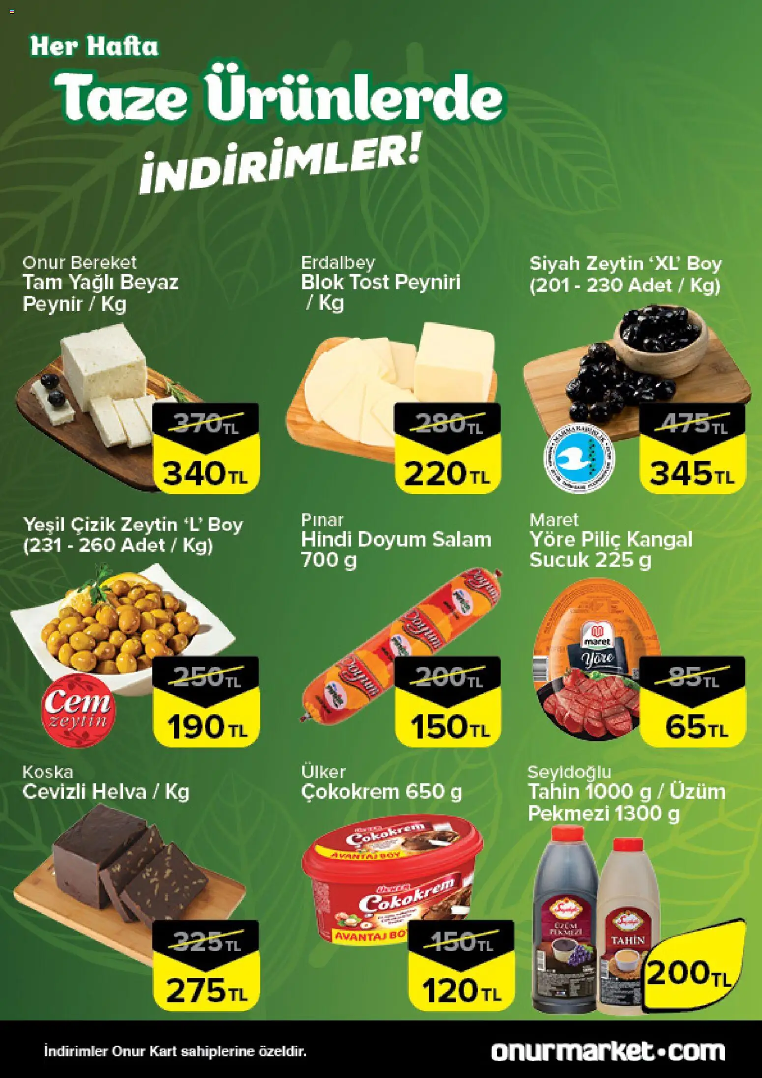 Onur Market Taze Ürünlerde İndirimler - İstanbul - 02.01.2026 tarihinden itibaren geçerlidir | Sayfa: 2 | Ürünler: Peynir, Piliç, Üzüm, Sucuk