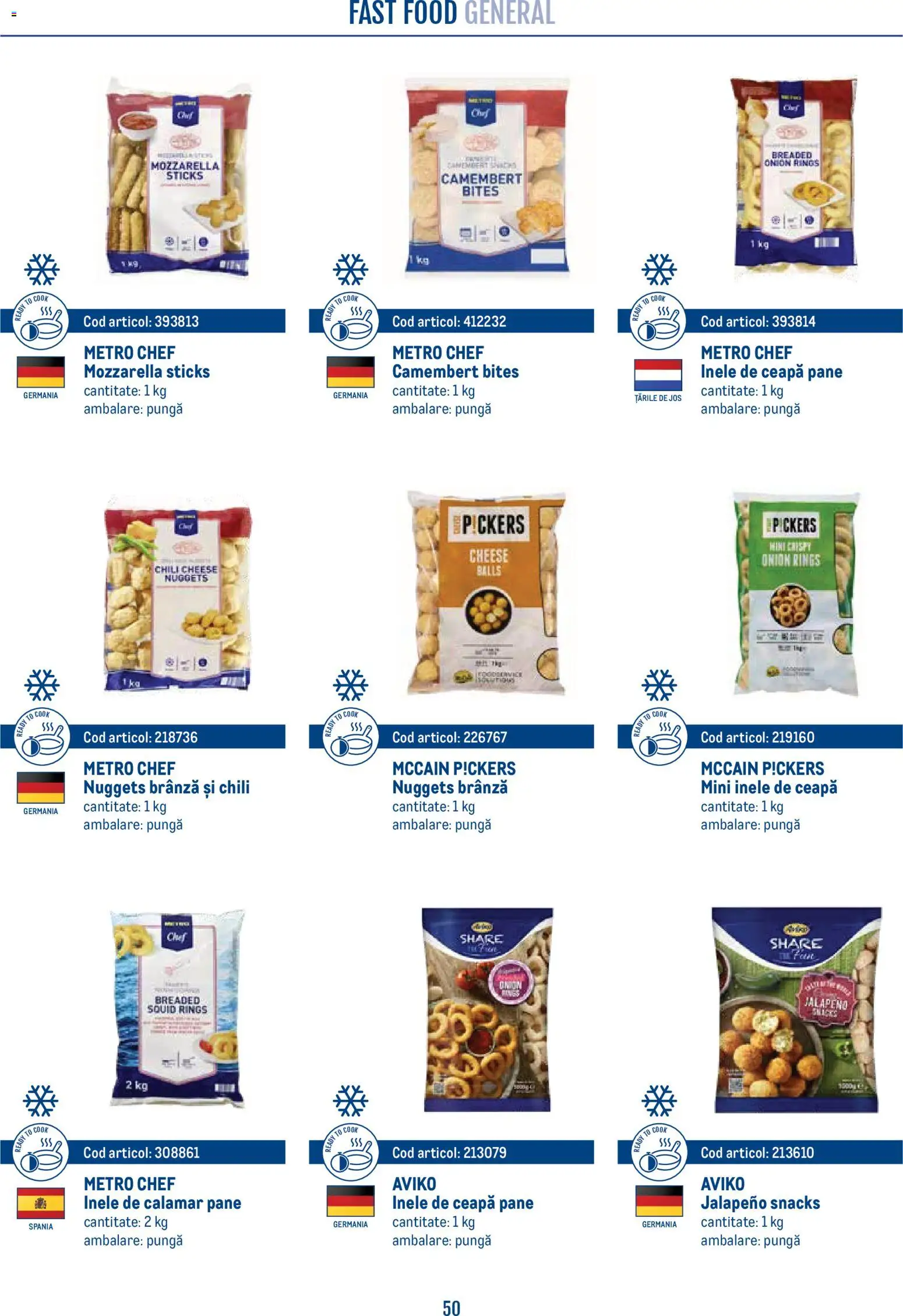 Noul catalog Metro – valabil de la 21.04.2026 | Pagină: 50 | Produse: Pungă, Mozzarella, Brânză, Ceapă