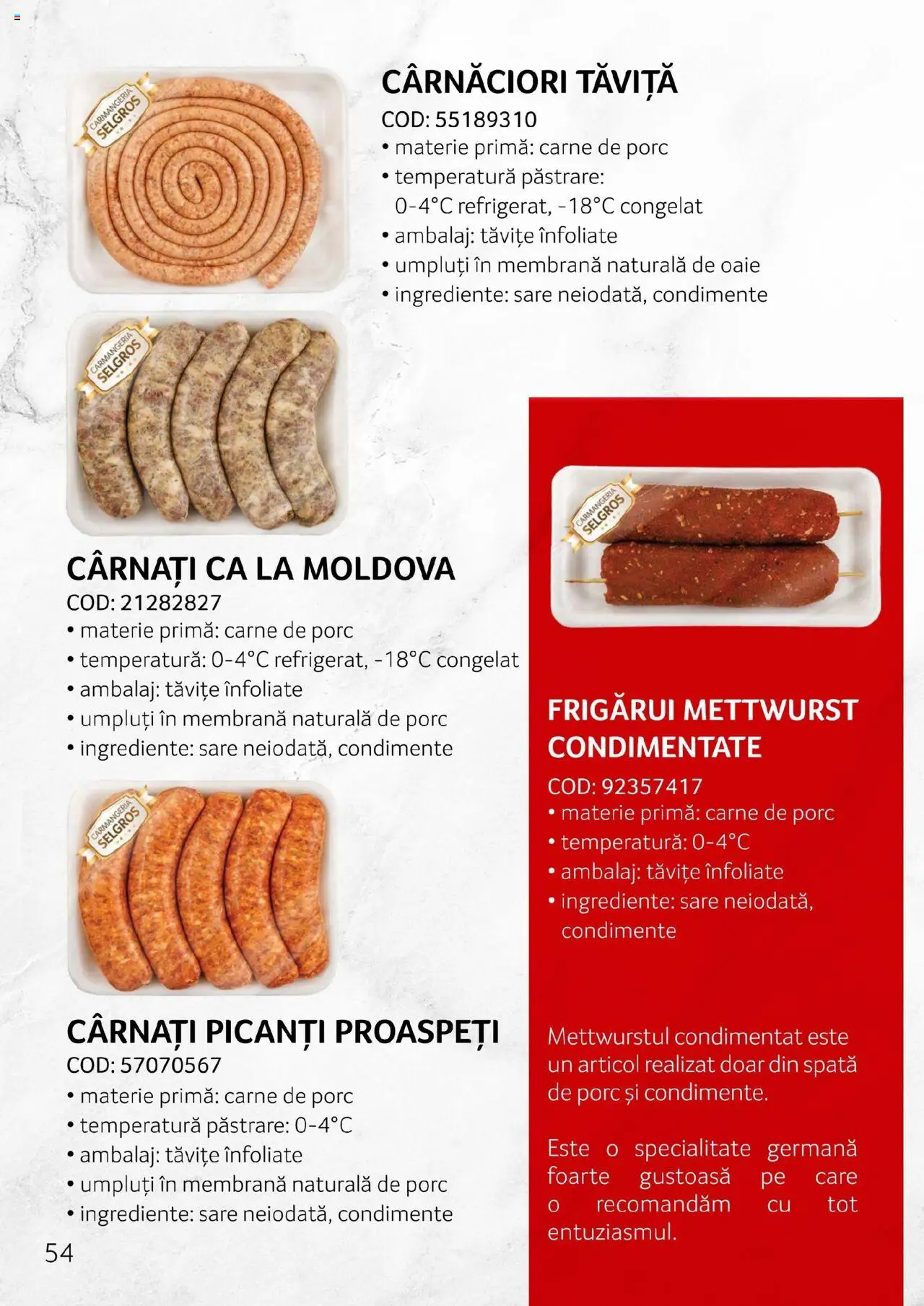 Noul catalog Selgros – valabil de la 27.04.2023 | Pagină: 54 | Produse: Lait de coco, Carne De Porc, Sare, Cârnați