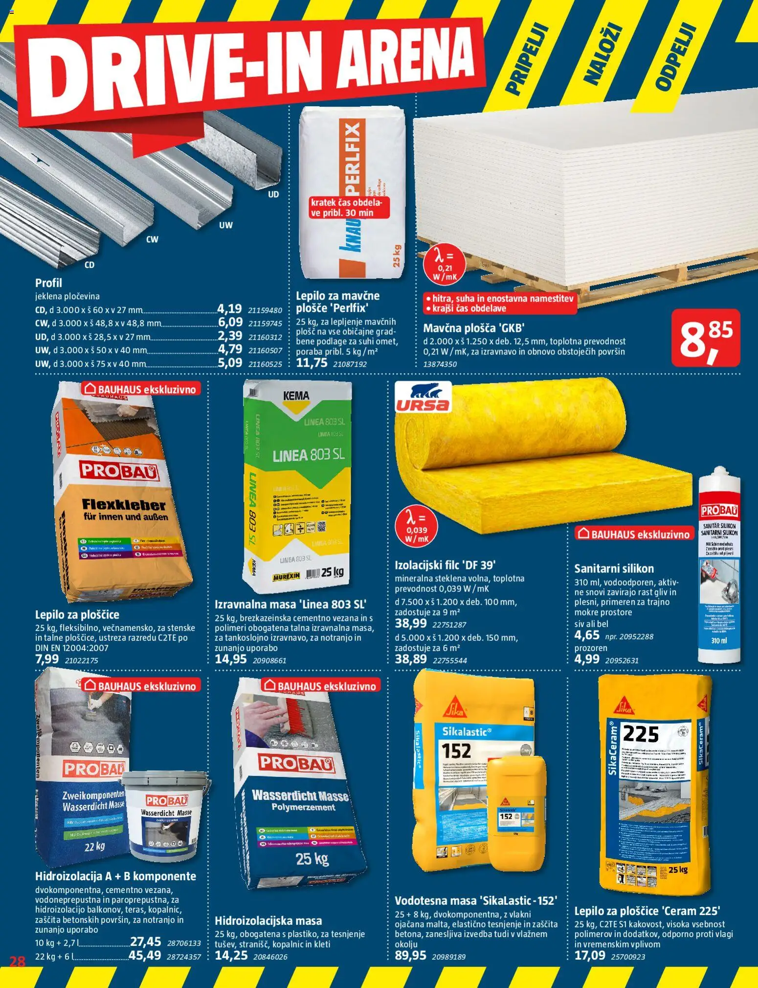 Novi Bauhaus katalog ponudbe – veljaven od 27.11.2025 | Stran: 28 | Izdelki: Ploščice, Lepilo, Silikon