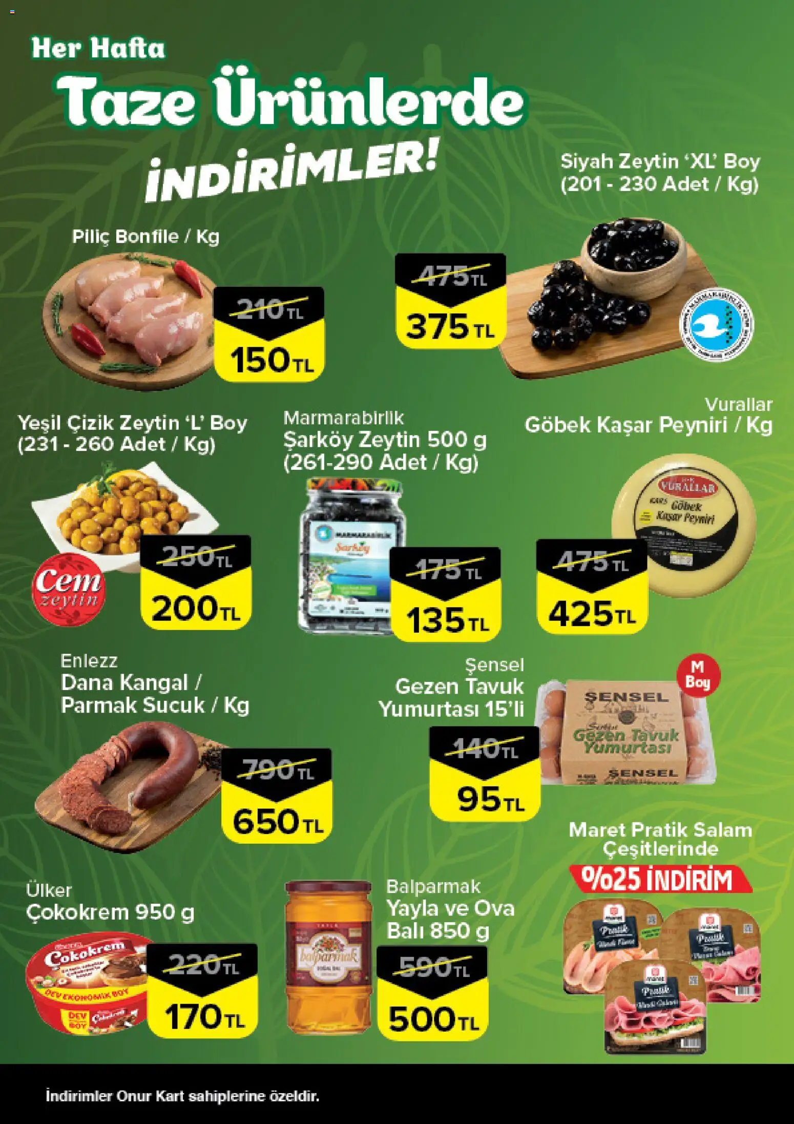 Onur Market Taze Ürünlerde İndirimler - Bursa - 15.01.2026 tarihinden itibaren geçerlidir | Sayfa: 2 | Ürünler: Salam, Piliç, Piliç bonfile, Sucuk