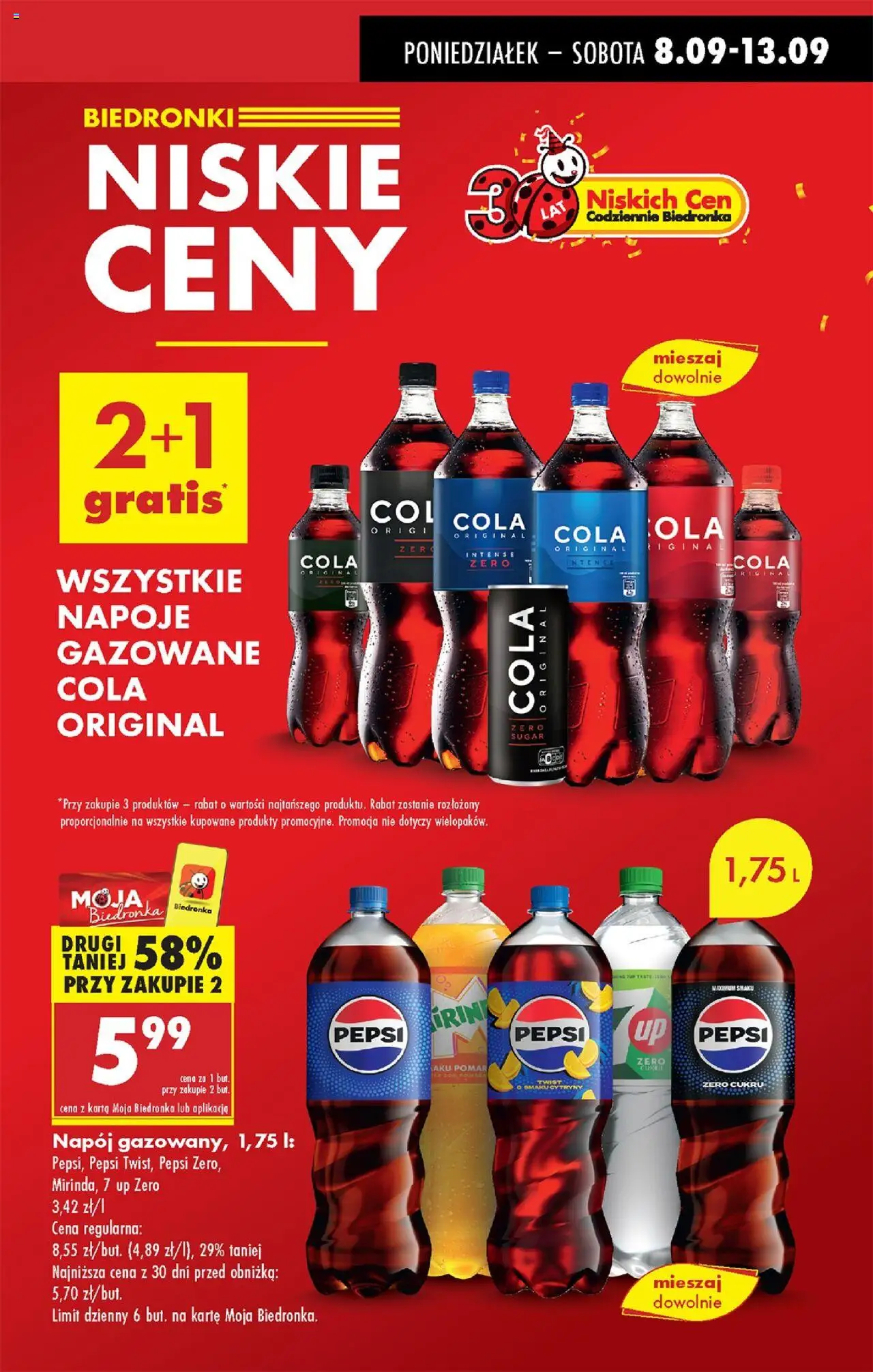 Biedronka gazetka od 08.09.2025 | Strona: 11 | Produkty: Karta, Napoje, Pepsi