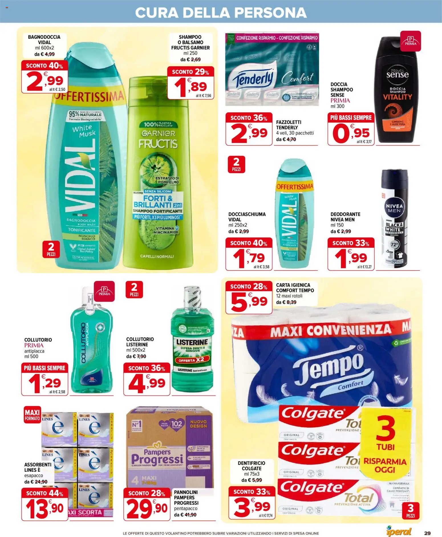 Volantino Iperal del 11.12.2025 | Pagina: 29 | Prodotti: Pannolini, Dentifricio, Pampers, Doccia