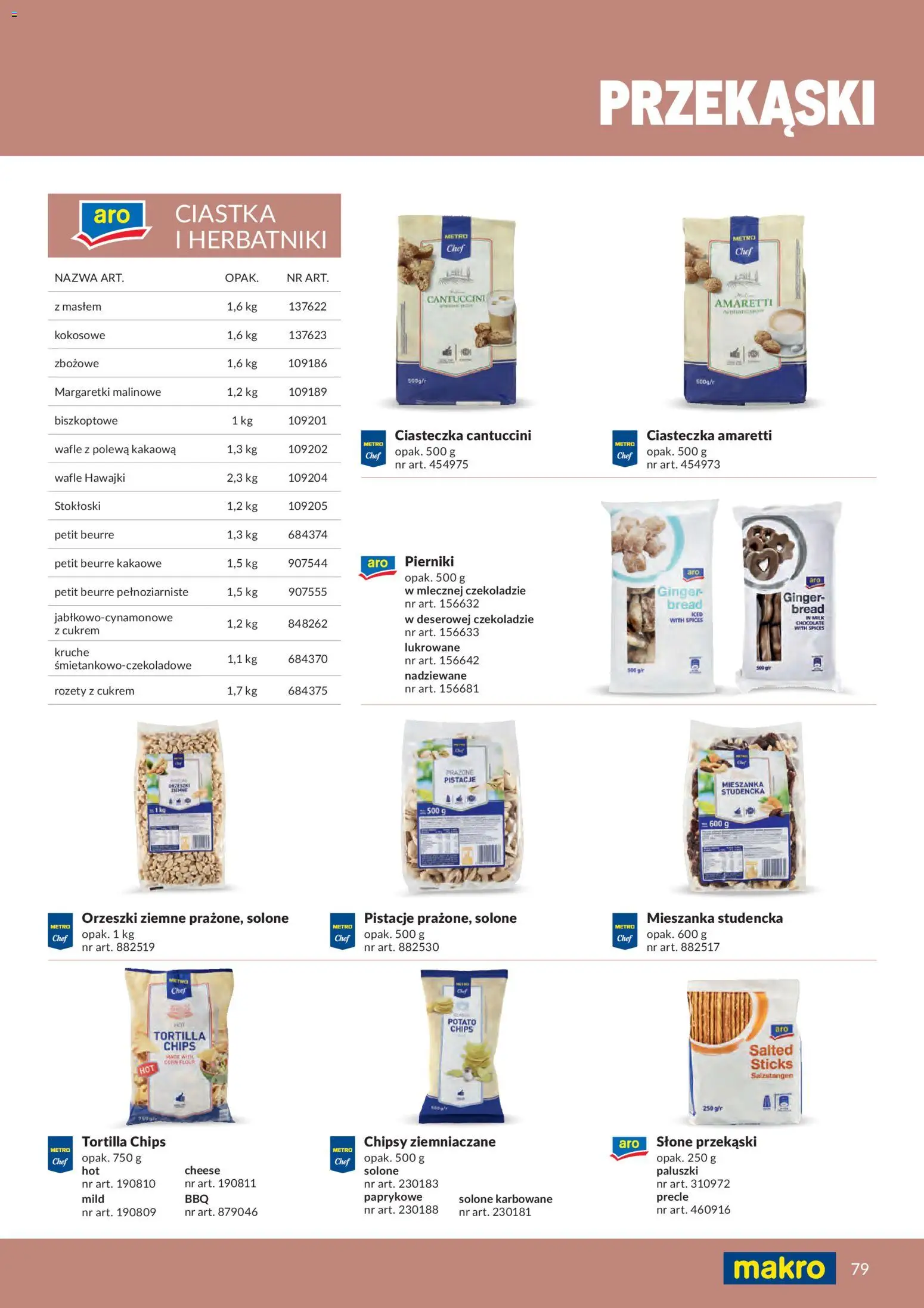 Makro gazetka - Produktów marek własnych dla profesjonalnej Gastronomii od 01.03.2026 | Strona: 79 | Produkty: Pierniki, Chipsy, Tortilla, Orzeszki ziemne