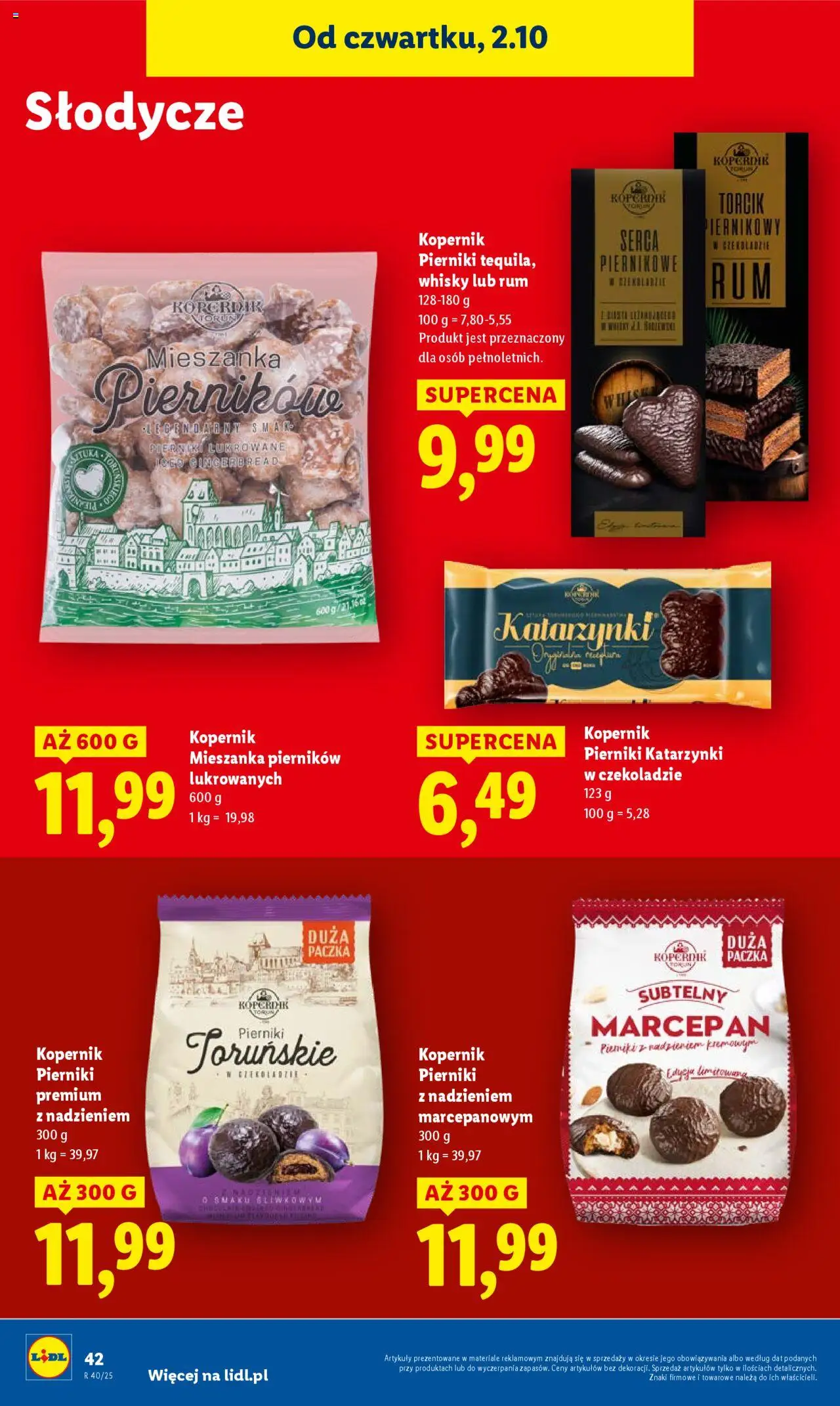 Lidl Gazetka od 02.10.2025 | Strona: 46 | Produkty: Słodycze, Pierniki, Rum, Marcepan