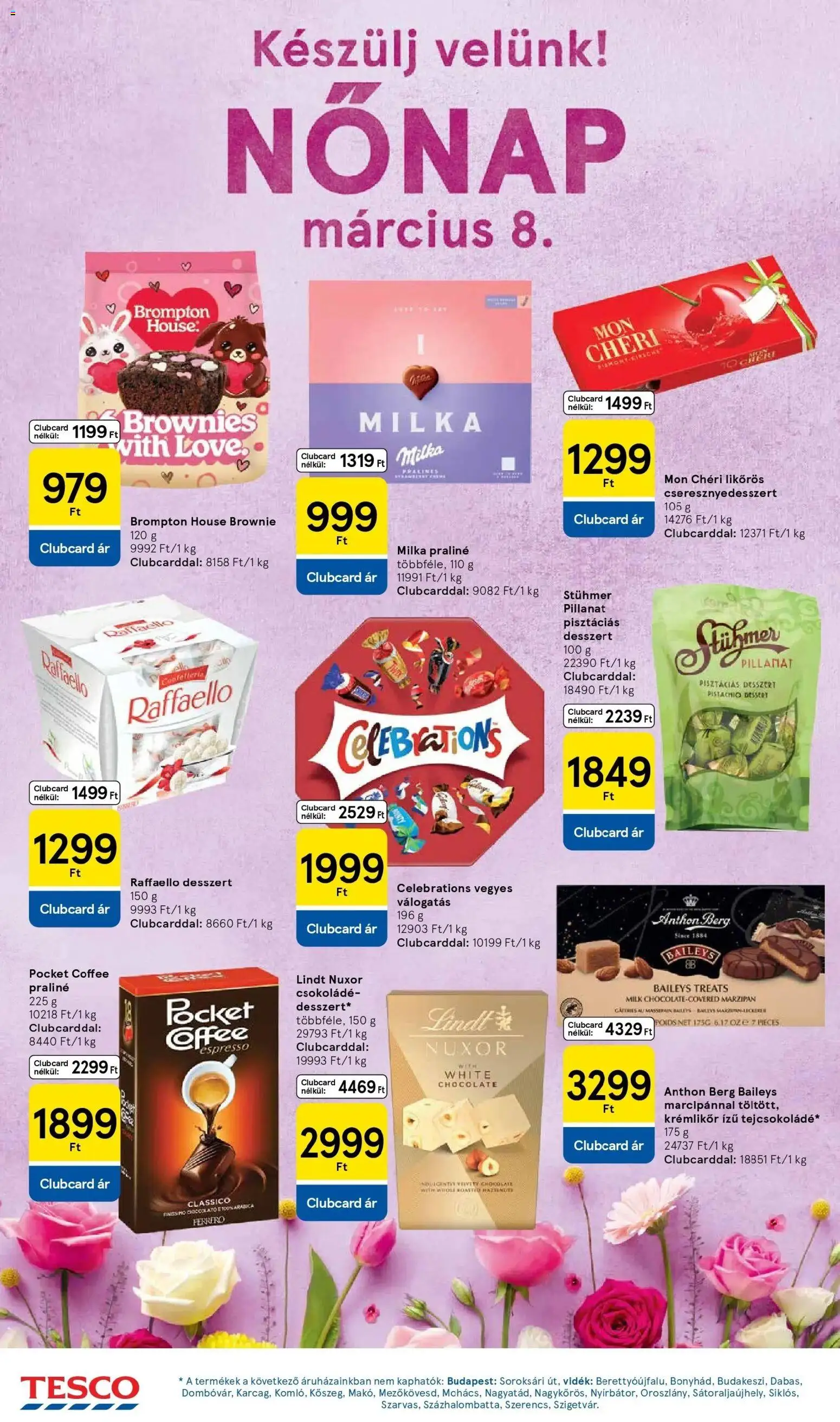 Tesco akciós ujság - amely érvényes a következő dátumtól: 26.02.2026 | Oldal: 6 | Termékek: Raffaello, Krémlikőr, Praliné, Csokoládé