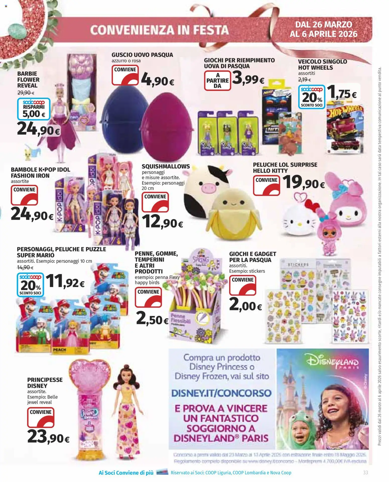 Volantino Ipercoop del 26.03.2026 | Pagina: 33 | Prodotti: Peluche, Uova, Data, Penne