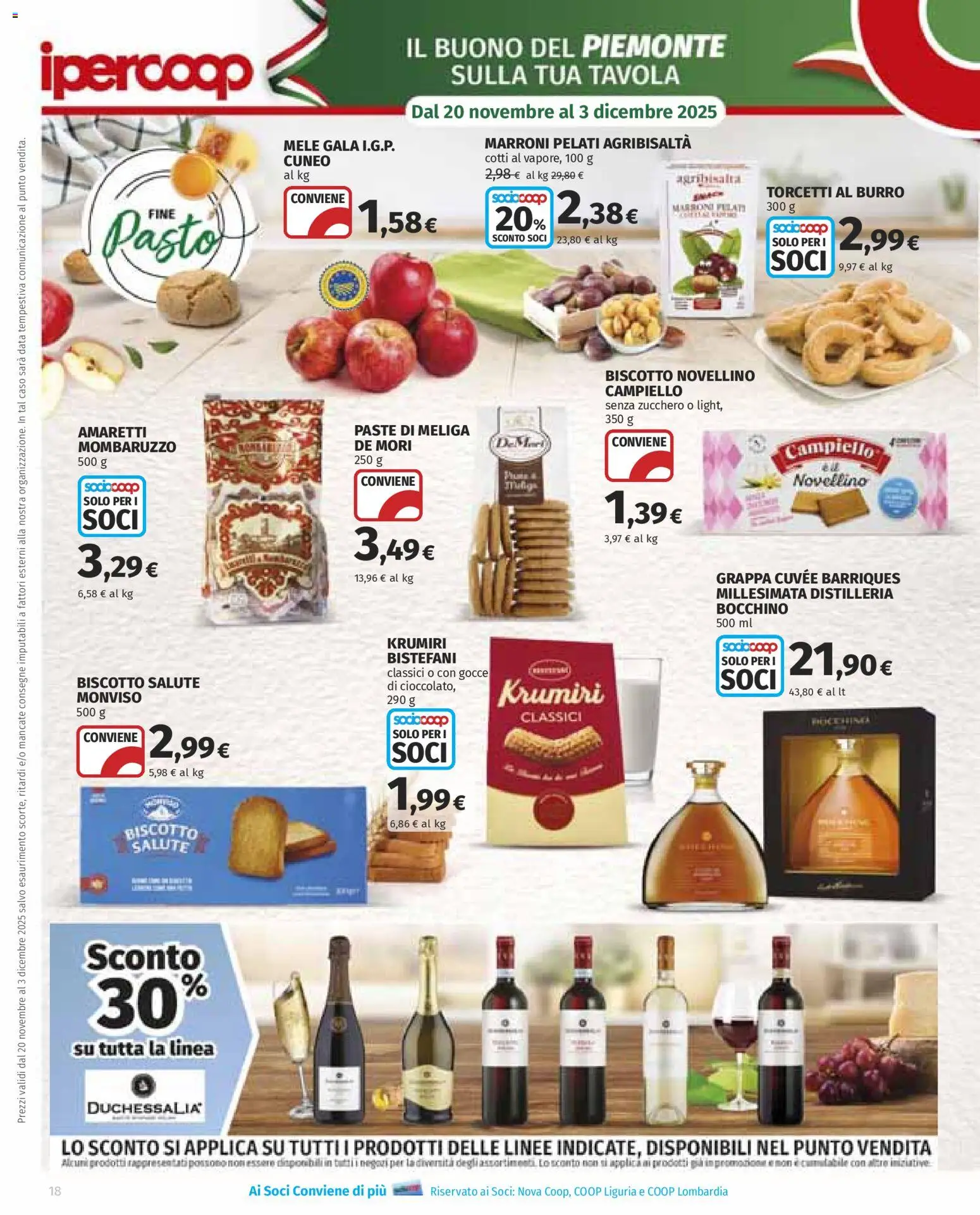 Volantino Ipercoop del 20.11.2025 | Pagina: 18 | Prodotti: Mele, Zucchero, Burro, Grappa