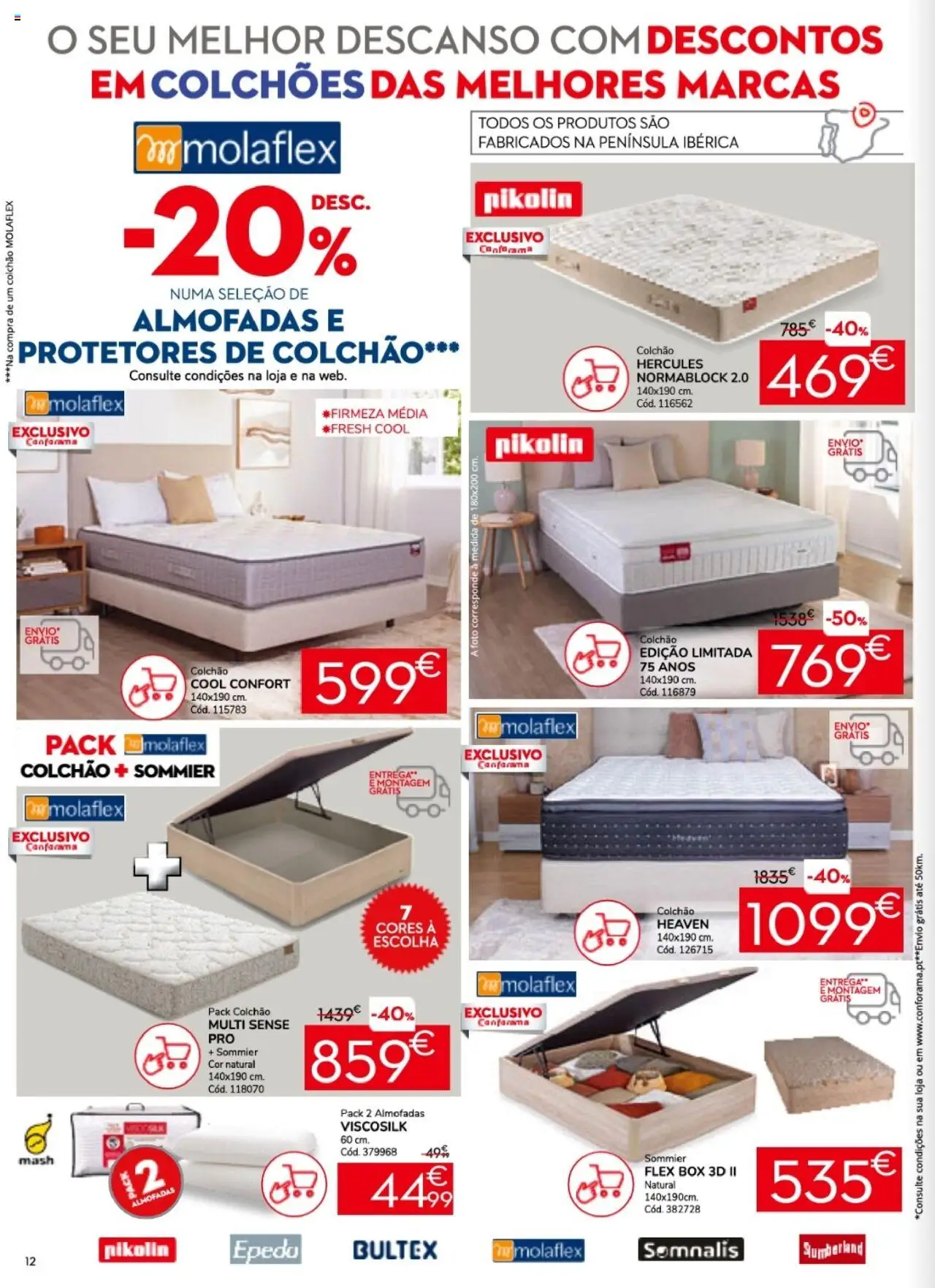 Conforama folheto │ válido de 25.09.2025 | Página: 12 | Produtos: Colchões, Colchão