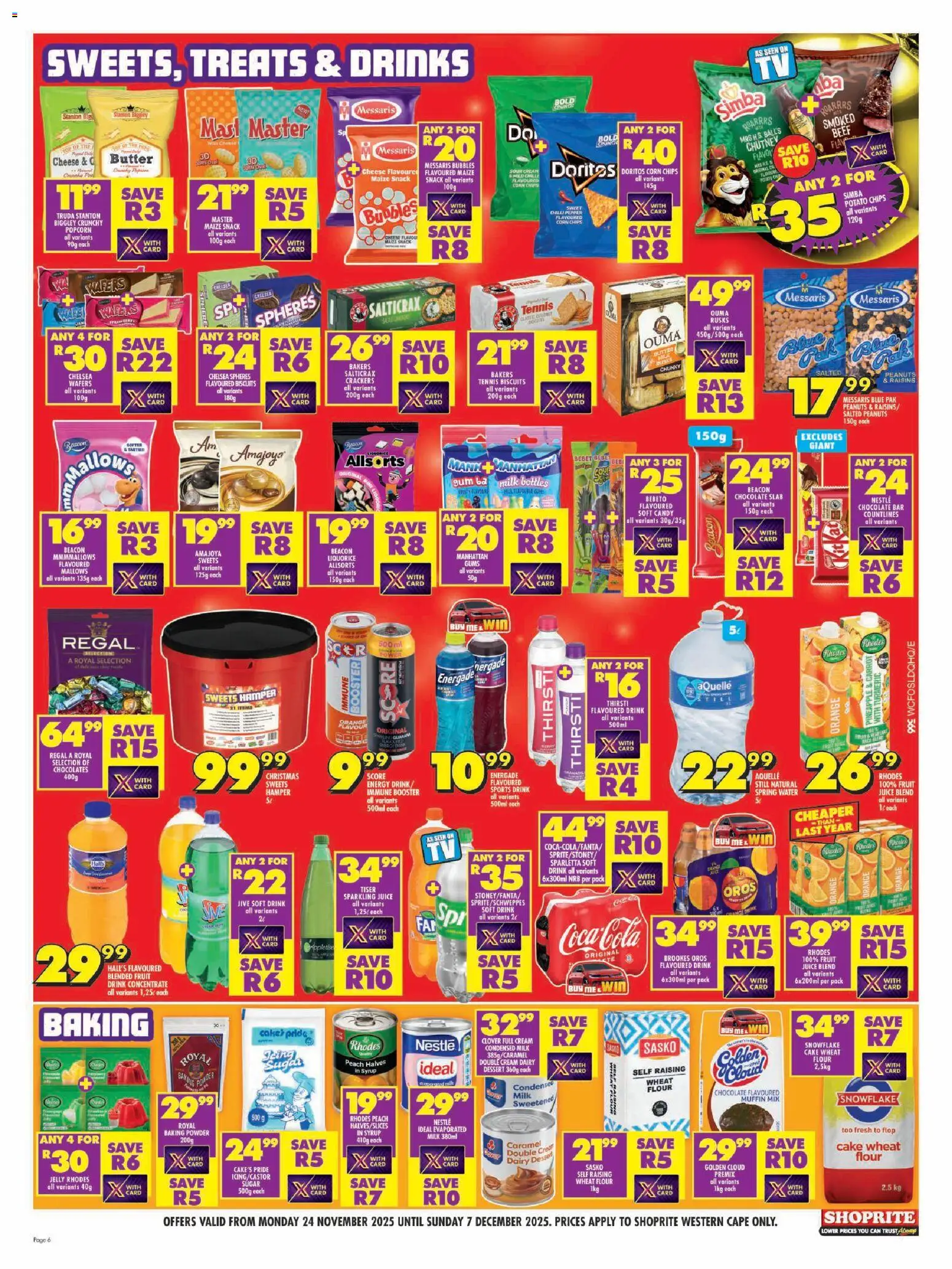 New Shoprite catalogue – valid from 24.11.2025 | Page: 6 | Products: Sweets, Chutney, Chocolate, Beef