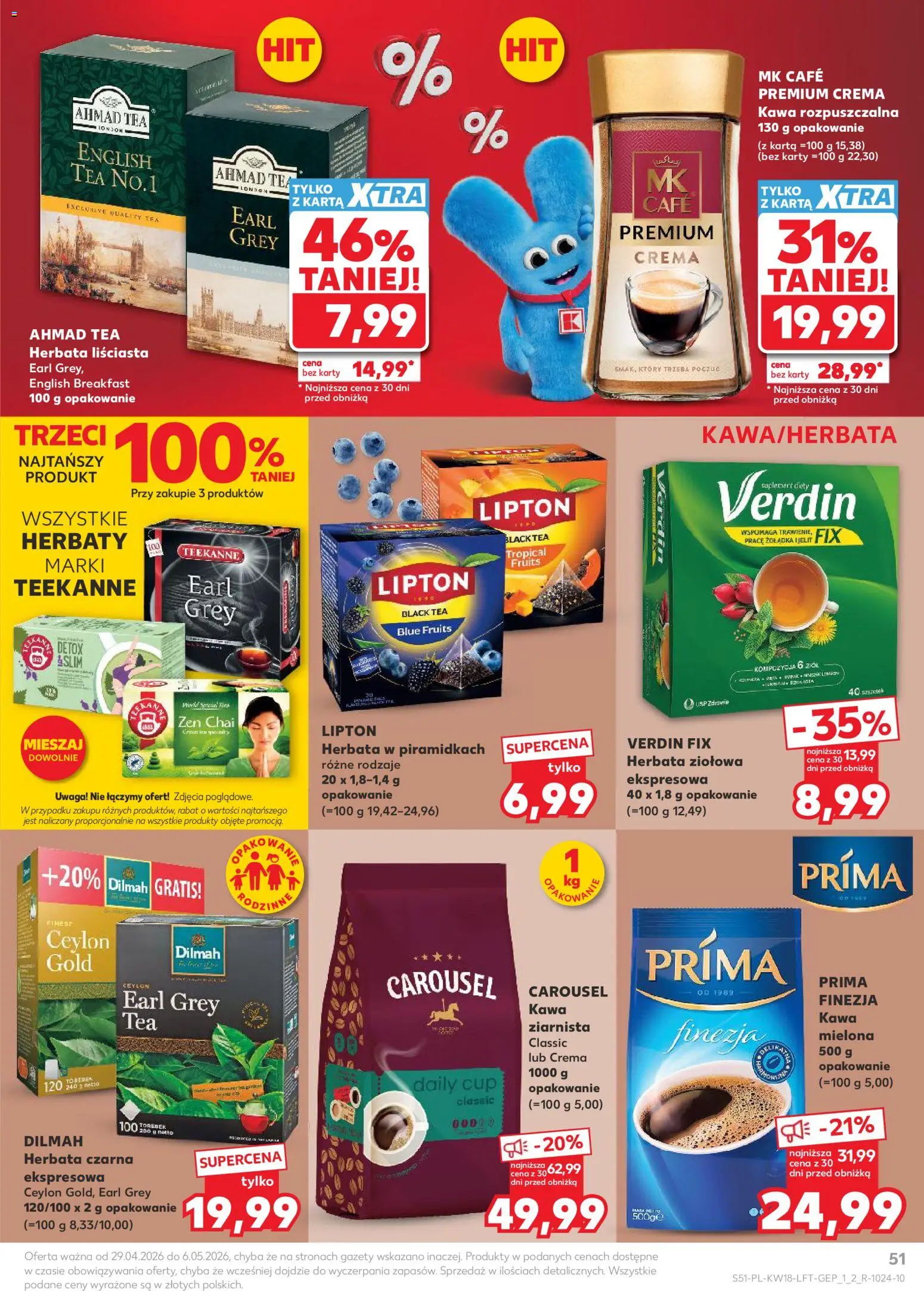 Kaufland gazetka od 29.04.2026 | Strona: 51 | Produkty: Herbata liściasta, Kawa rozpuszczalna, Kawa, Herbata