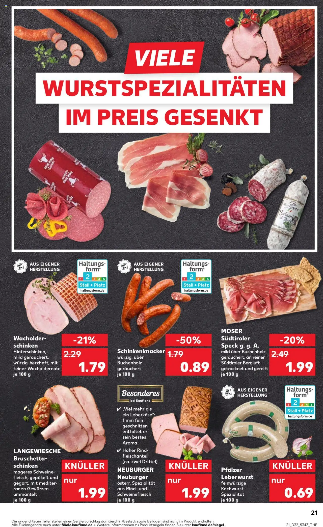 Kaufland prospekt Speyer	 - gültig ab dem 07.08.2025 | Seite: 21 | Produkte: Schinken, Schweinefleisch, Leberkase