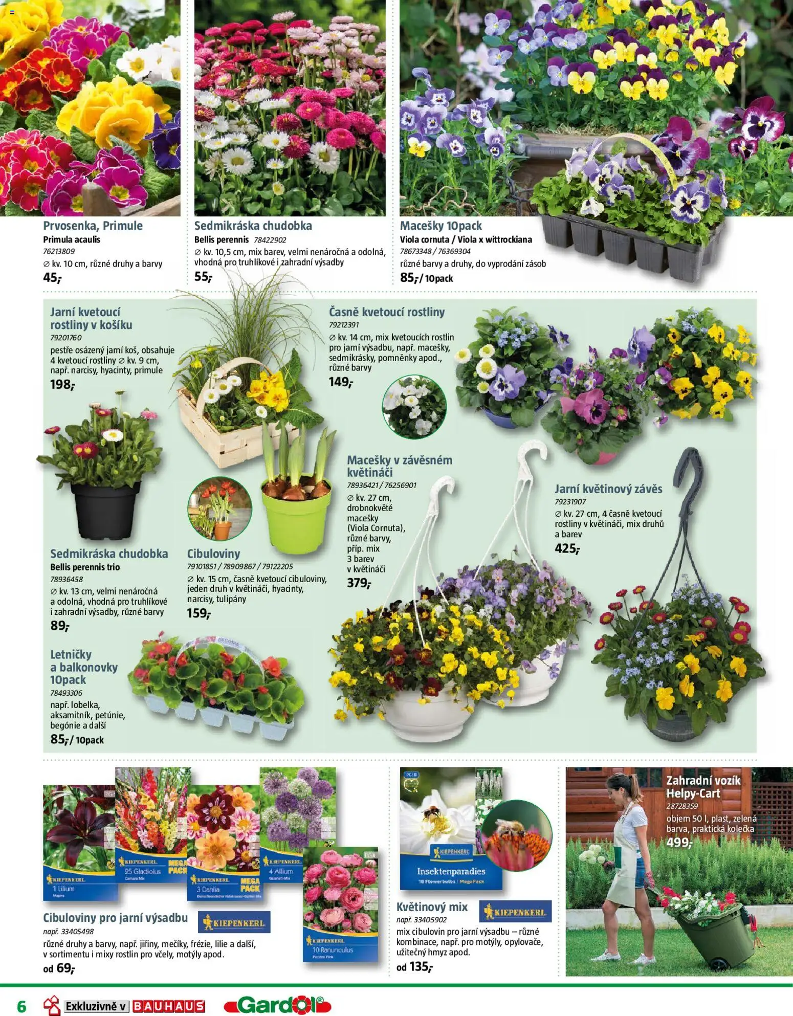 Bauhaus katalog Zahradní centrum od 20.03.2026 | Strana: 6 | Produkty: Závěs, Zahradní vozík, Tulipány, Barvy