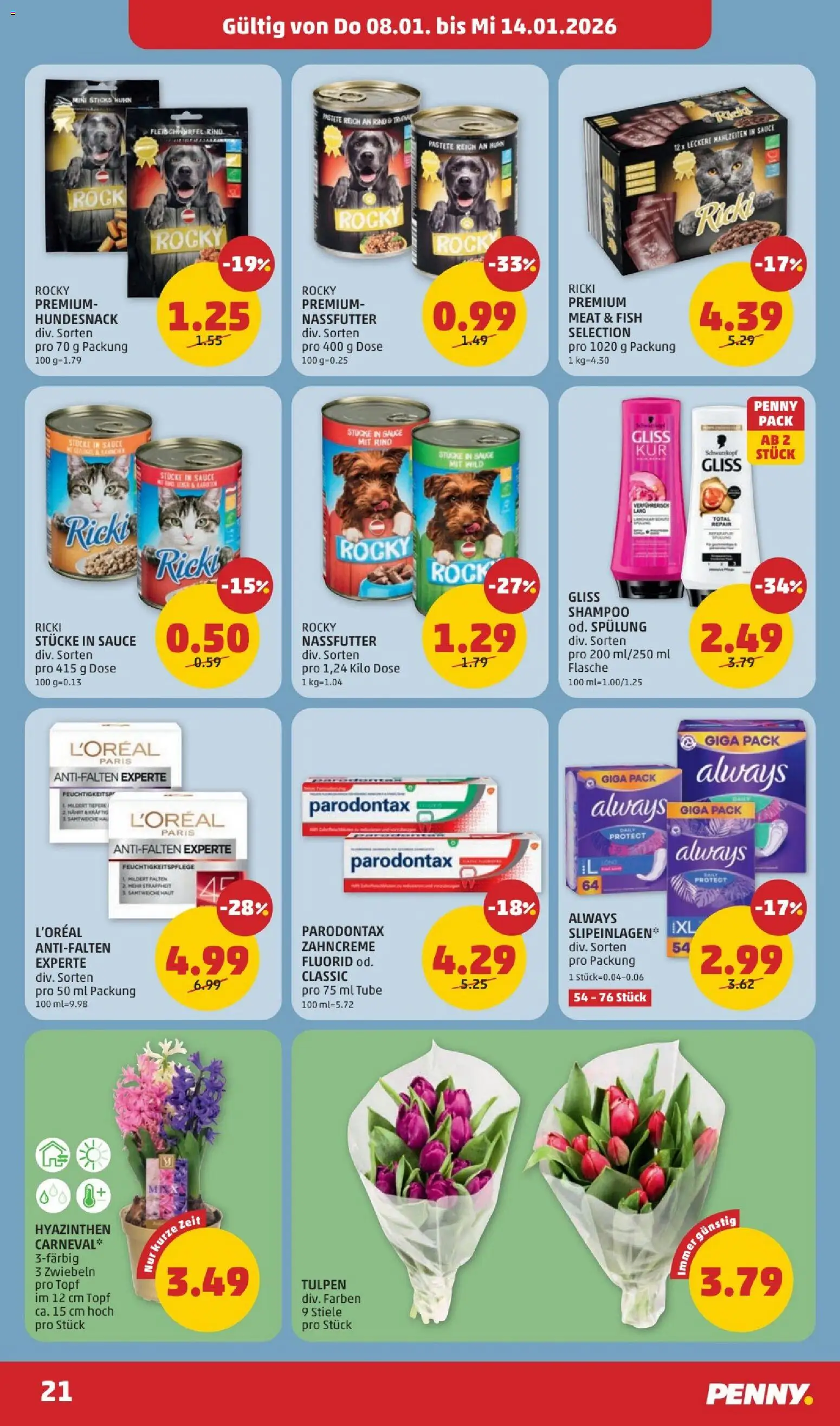 Penny Markt Flugblatt gültig ab 08.01.2026 | Seite: 21 | Produkte: Rock, Zwiebeln, Shampoo, Spülung
