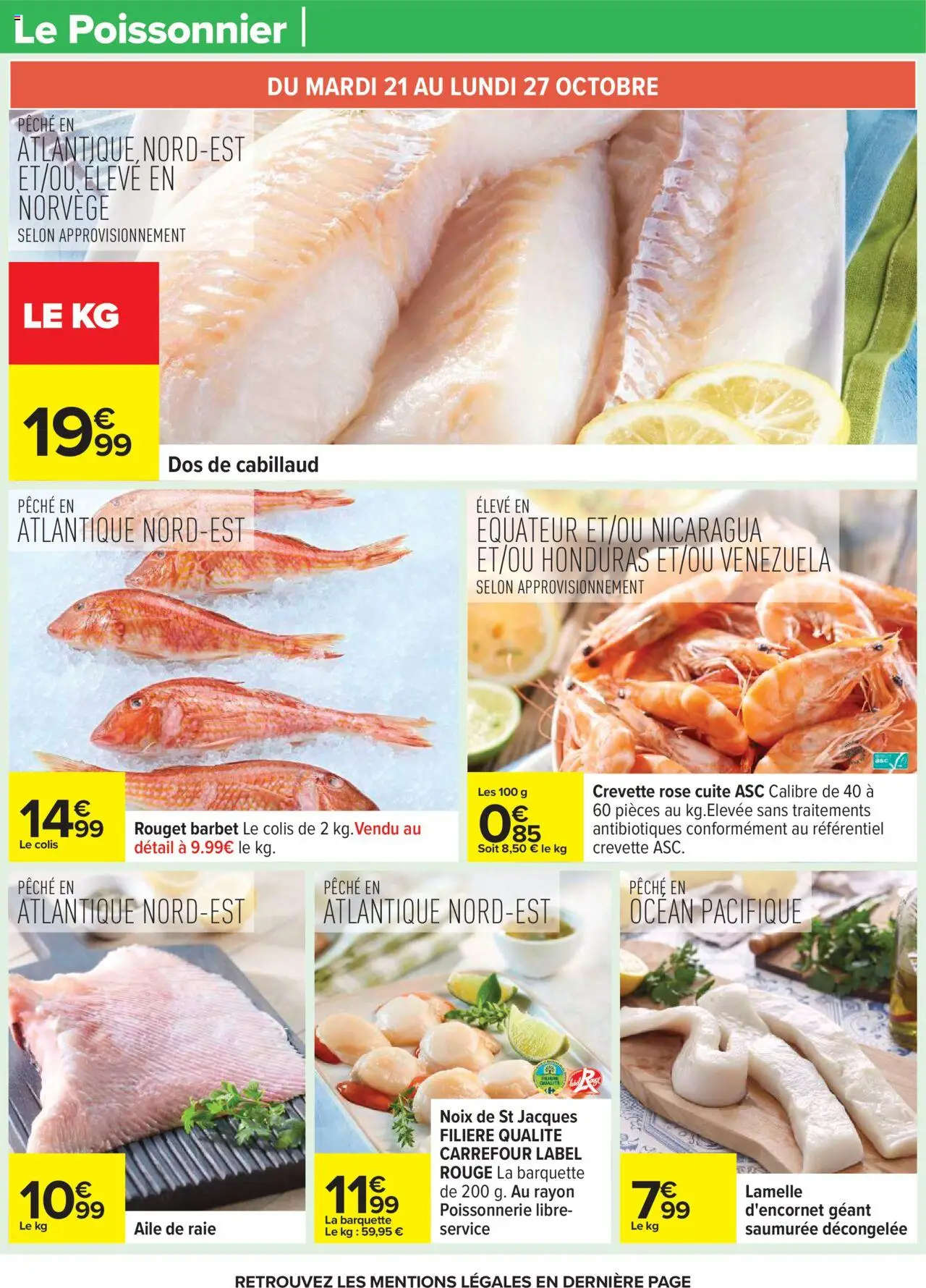 {H1} | Page: 22 | Produits: Aile de raie, Crevette, Dos de cabillaud, Noix