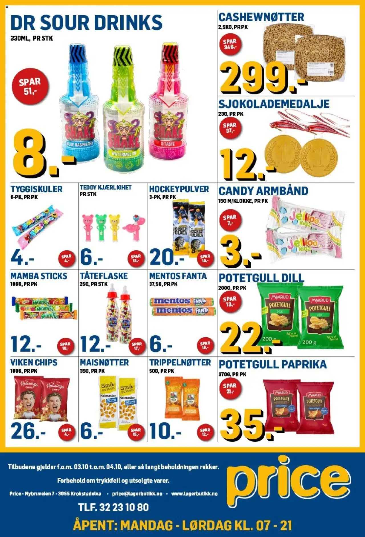 {H1} | Side: 4 | Produkter: Bronzing pearls, Paprika, Potetgull, Cashewnøtter