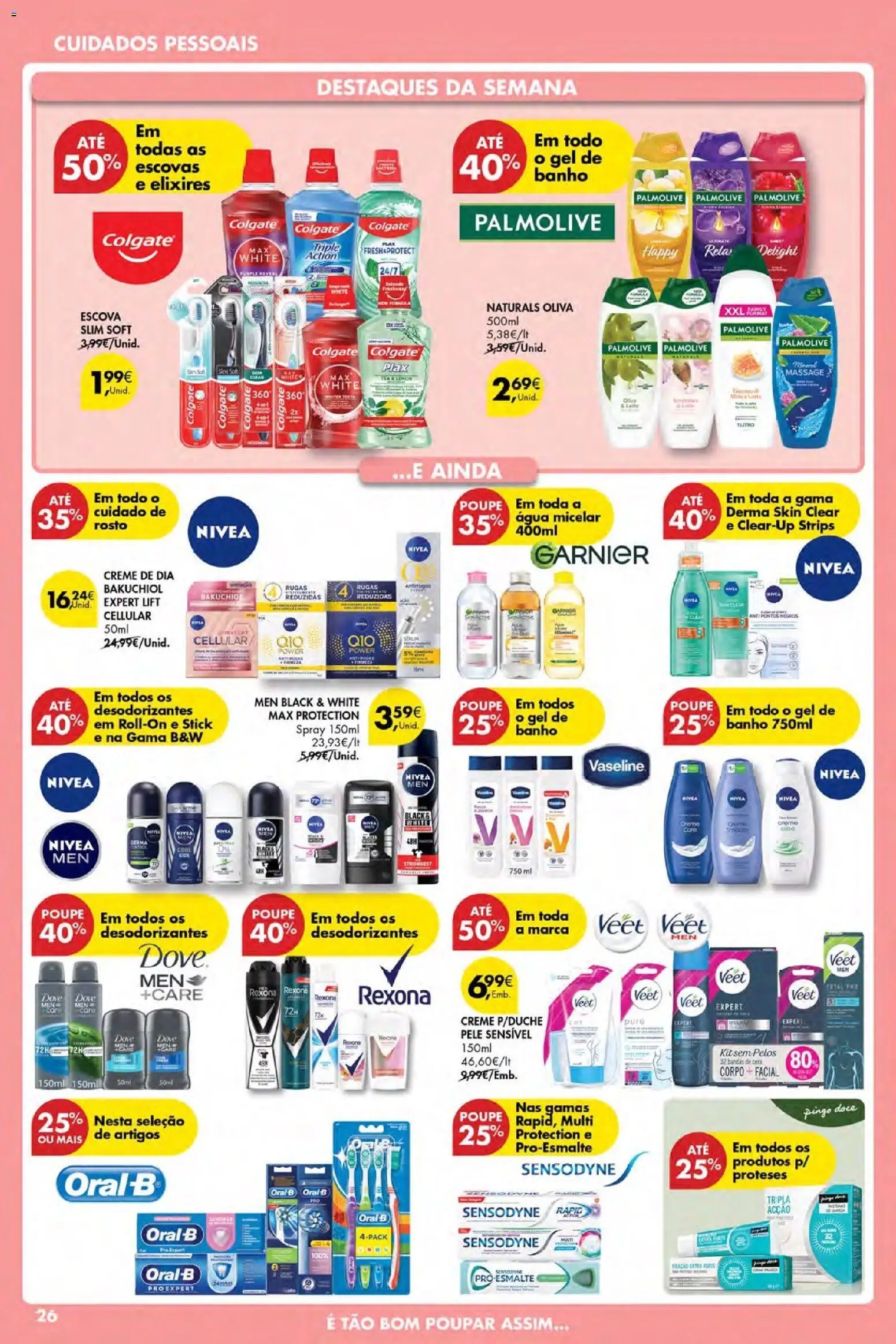 Pingo Doce Poupe Esta Semana Açores │ válido de 29.01.2026 | Página: 26 | Produtos: Agua, Água micelar, Escova de dentes, Cera