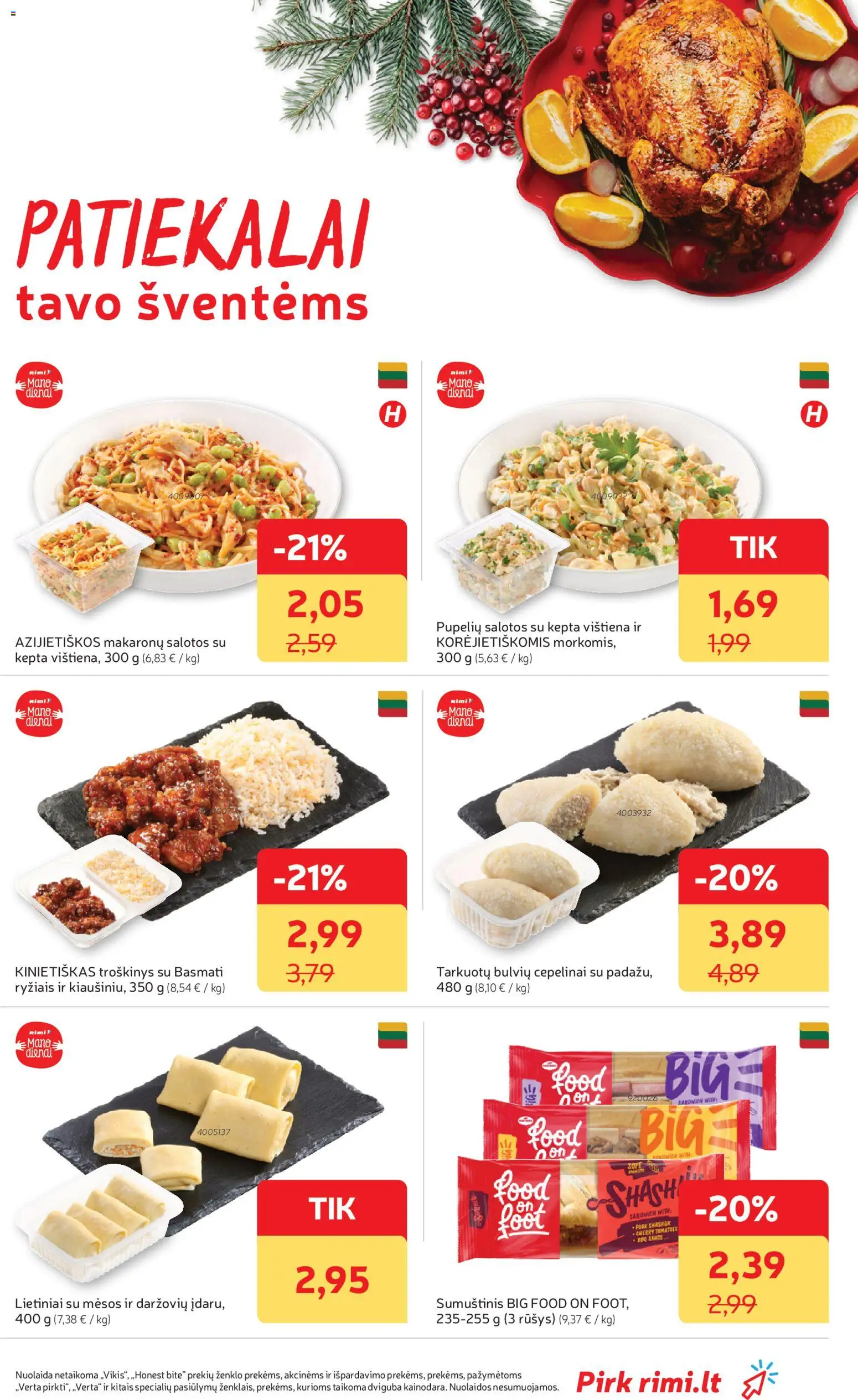Rimi akcijos nuo 02.12.2025 | Puslapis: 15 | Prekių: Salotos, Sumuštinis, Vištiena