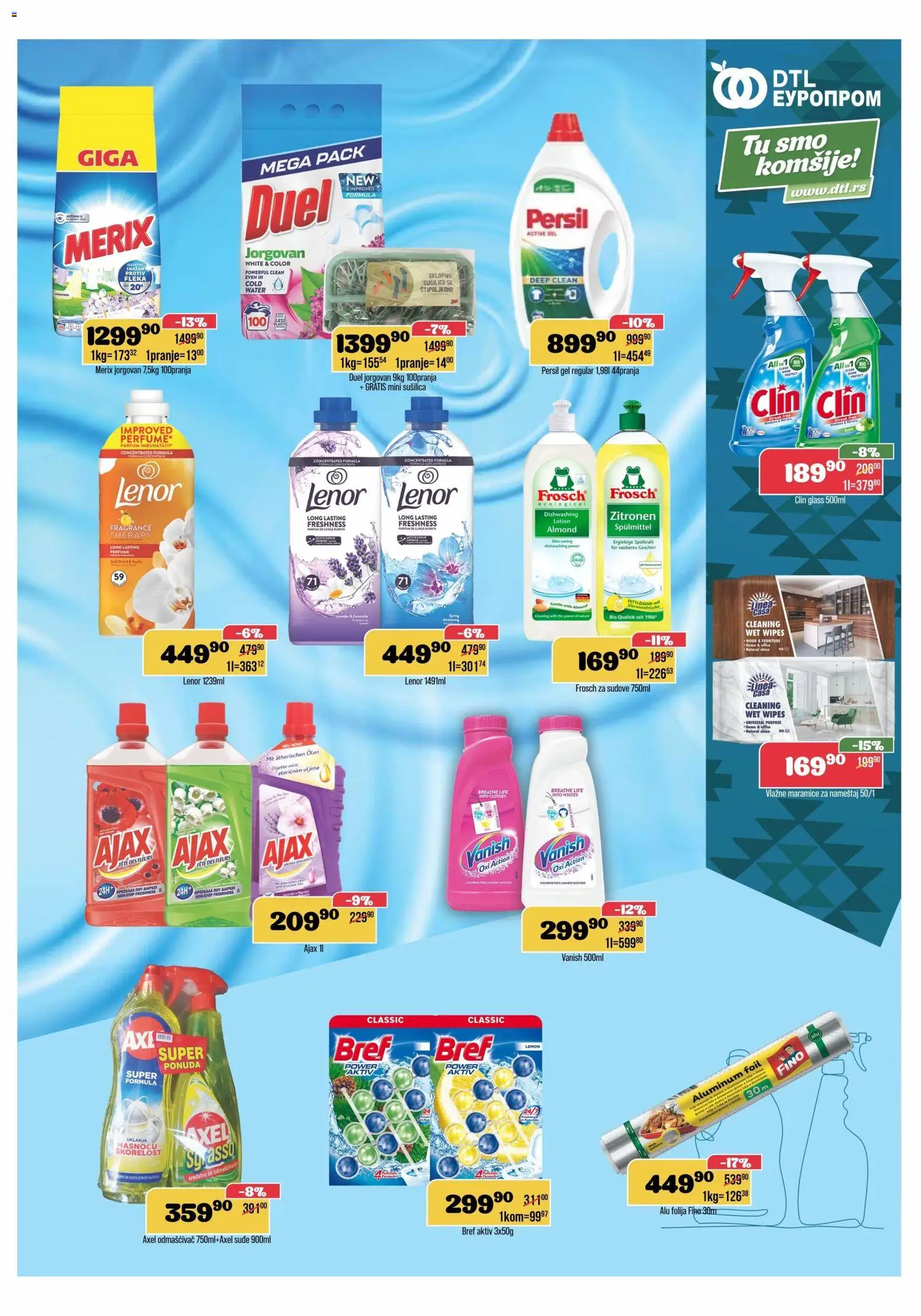 Europrom katalog - važi od 25.03.2026 | Strana: 11 | Proizvode: Bref, Lenor, Miris, Ajax