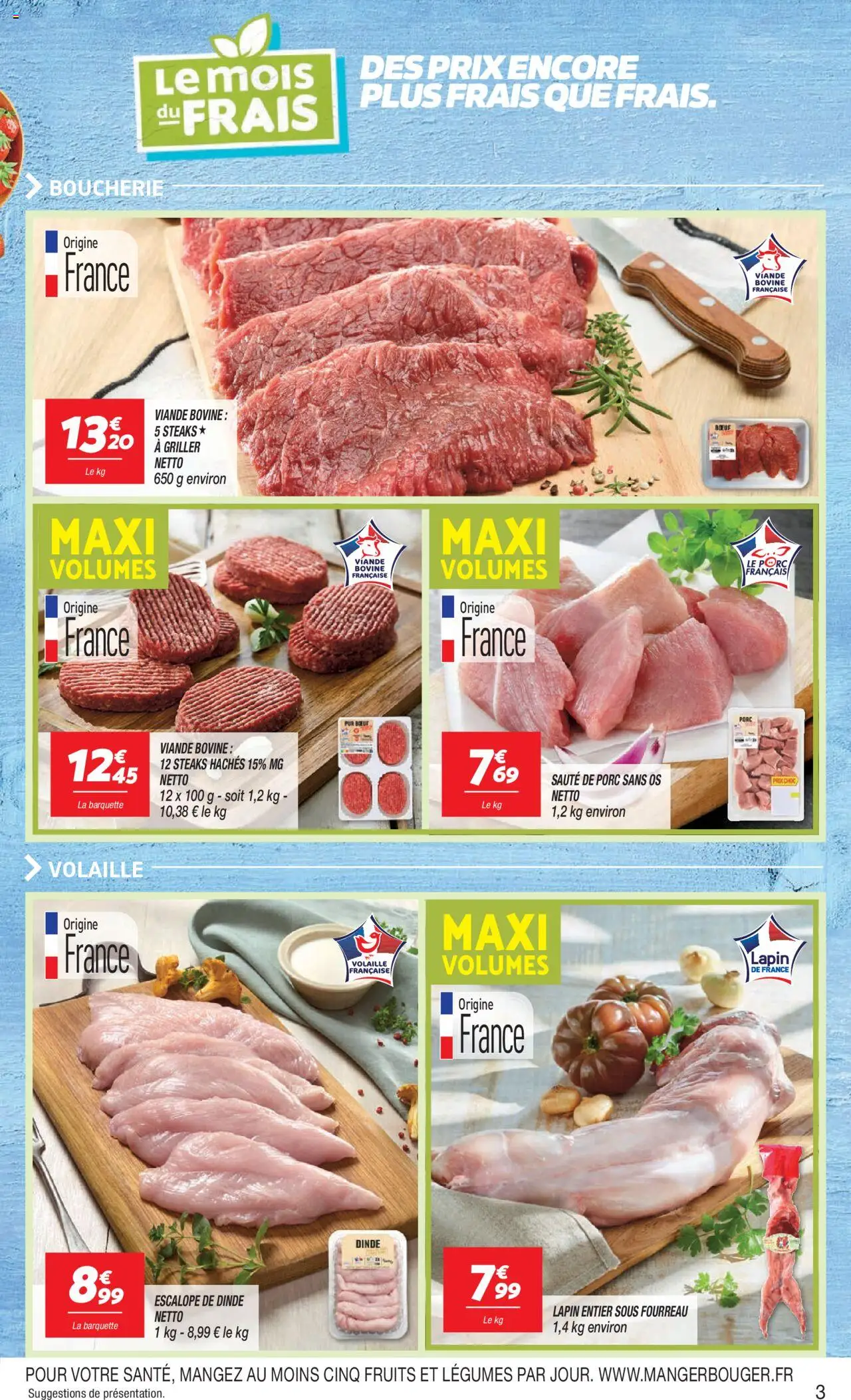  | Page: 3 | Produits: Lapin, Volaille, Sauté de porc, Viande bovine
