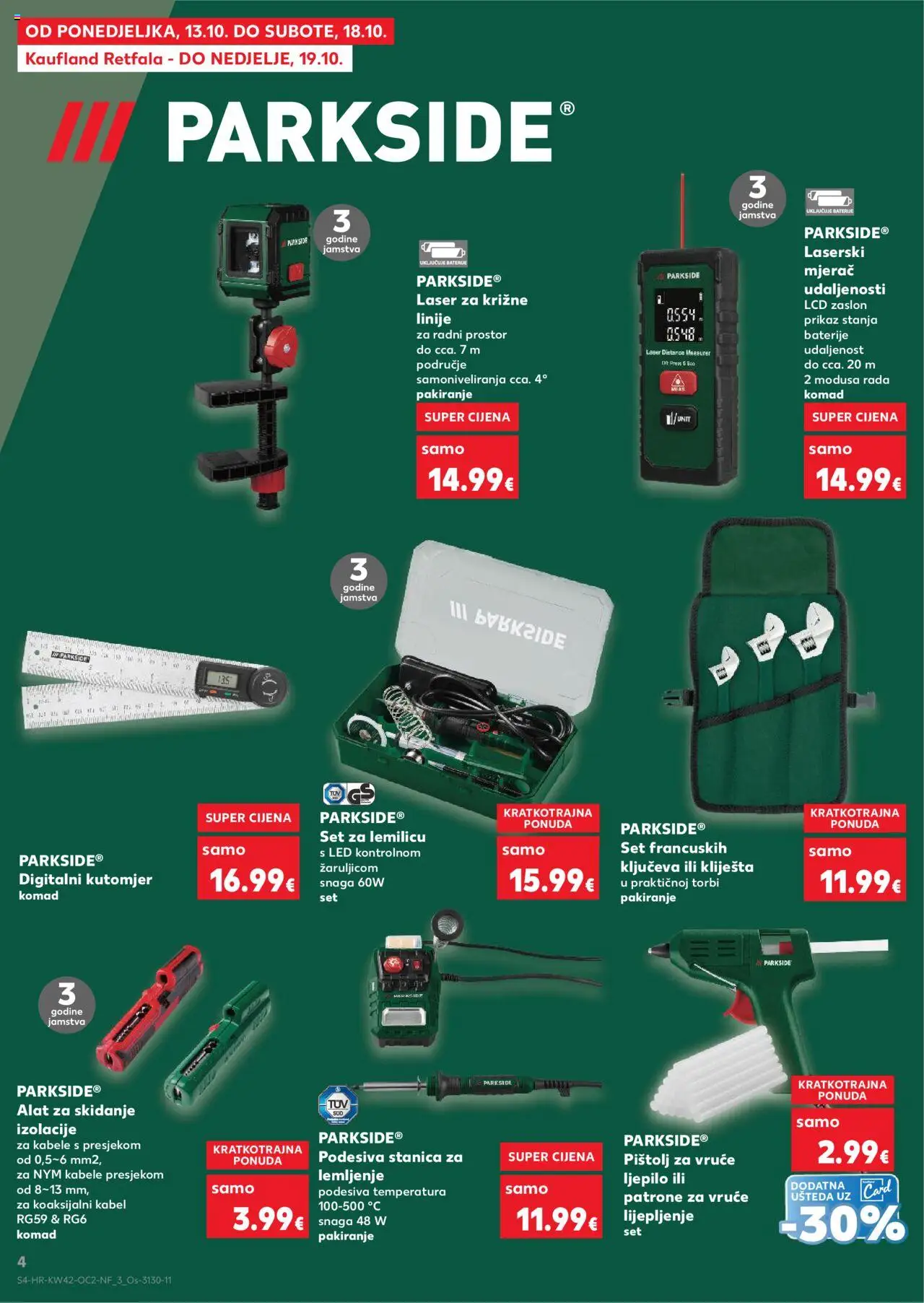 Kaufland katalog | vrijedi od 15.10.2025 | Stranica: 4 | Proizvodi: Alat, Baterije, Kliješta, Parkside