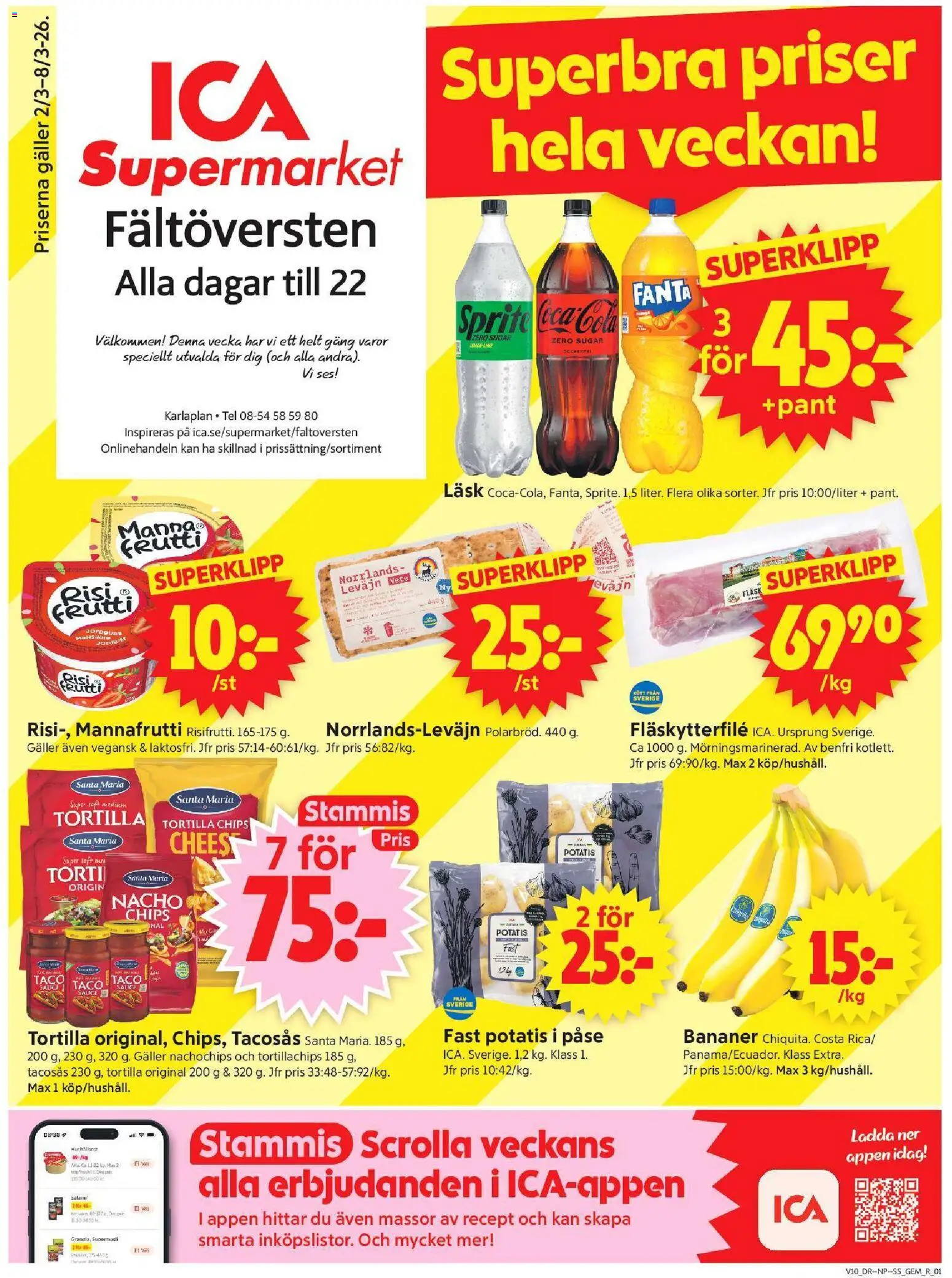 ICA Supermarket reklamblad aktuell från 02.03.2026 | Sida: 1