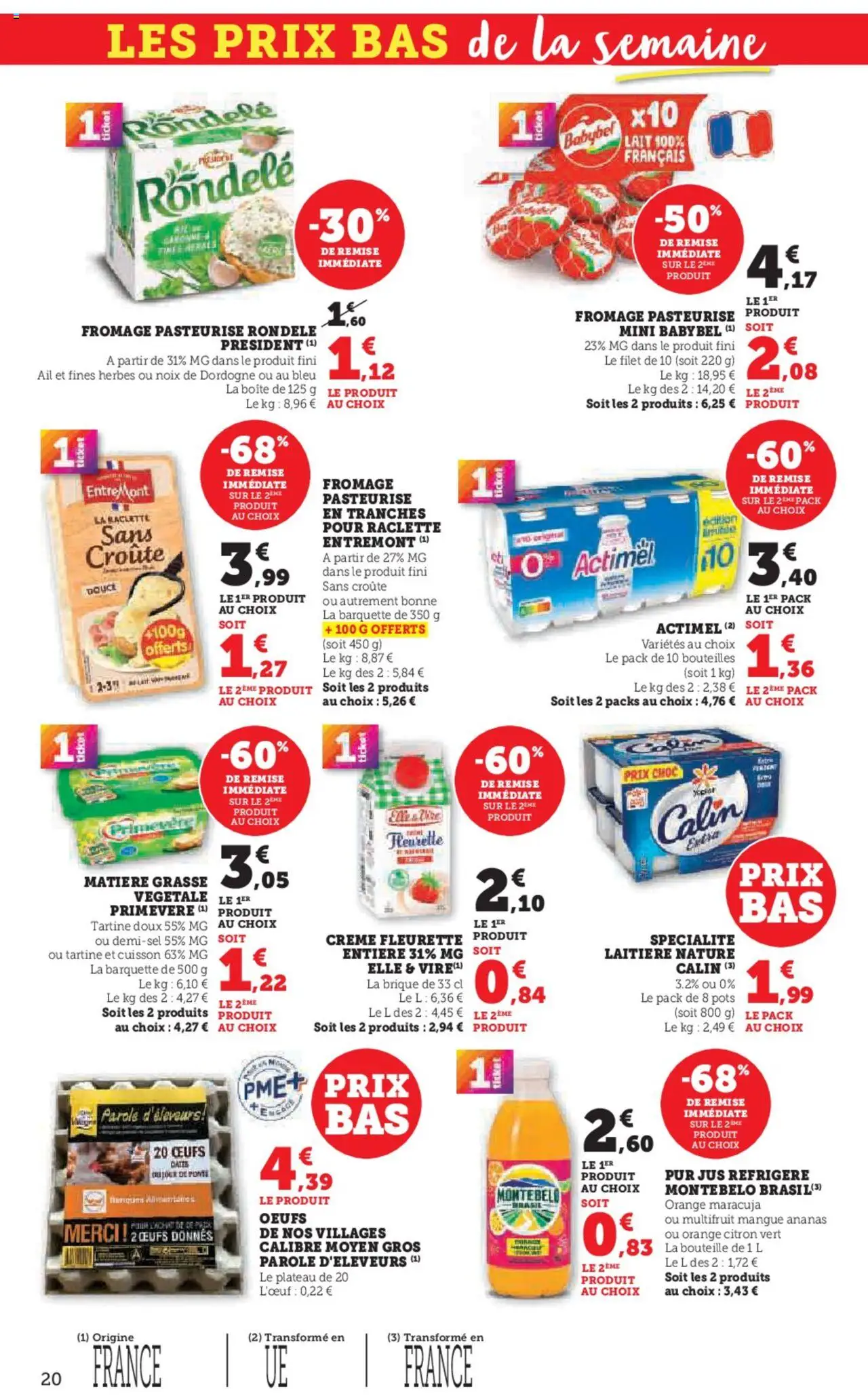  | Page: 20 | Produits: Citron vert, Mini Babybel, Actimel, Ail