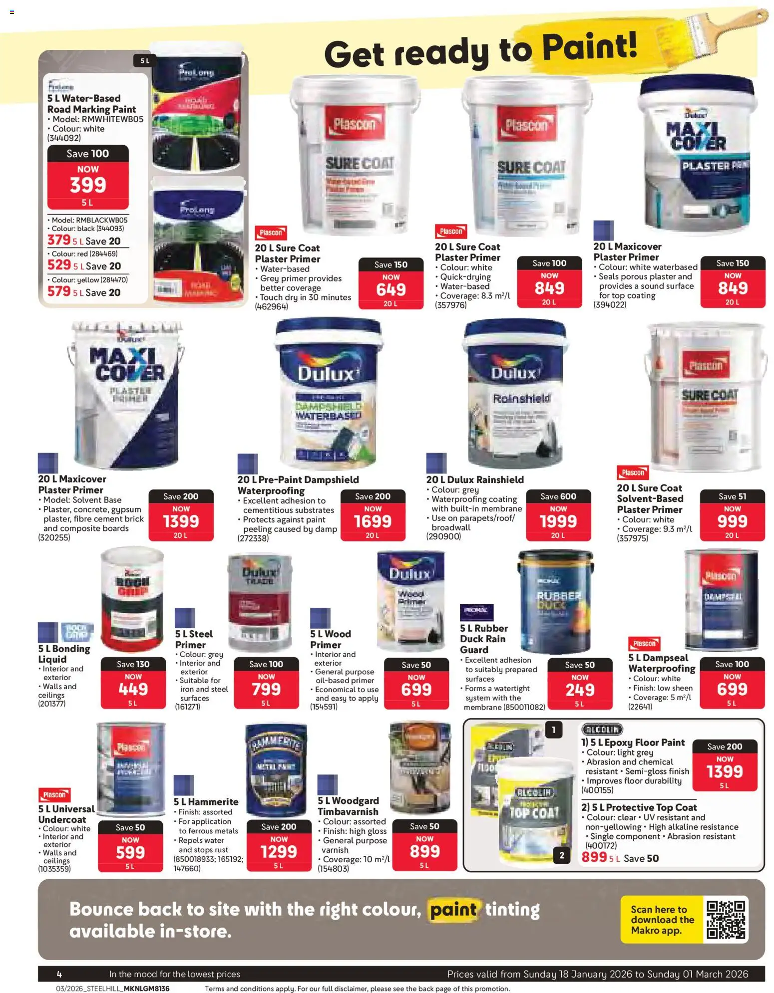 New Makro catalogue – valid from 18.01.2026 | Page: 4 | Products: Coat, Light, Water, Cement