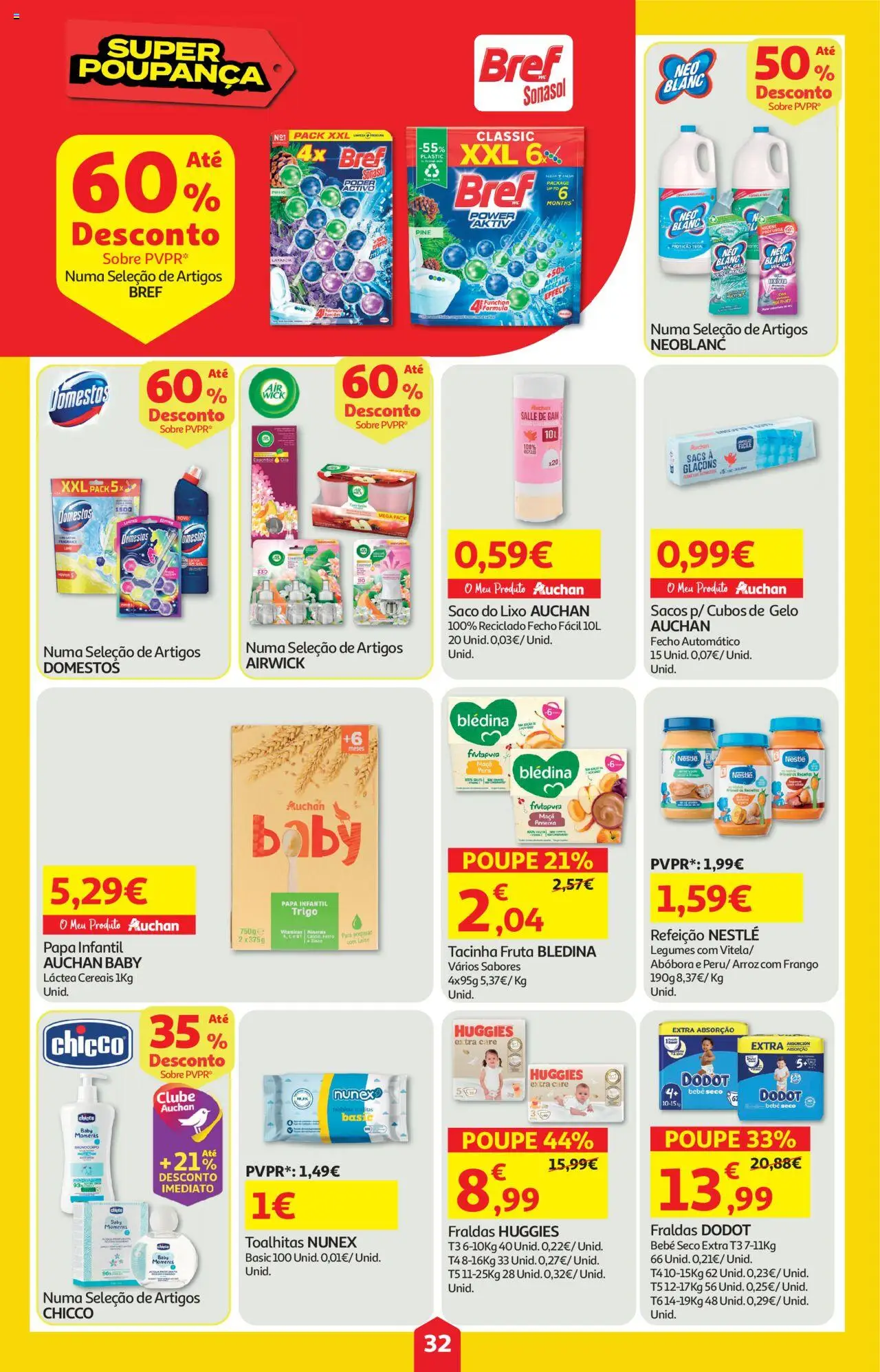 Auchan folheto │ válido de 16.10.2025 | Página: 32 | Produtos: Ferro, Fraldas, Fraldas dodot, Cereais
