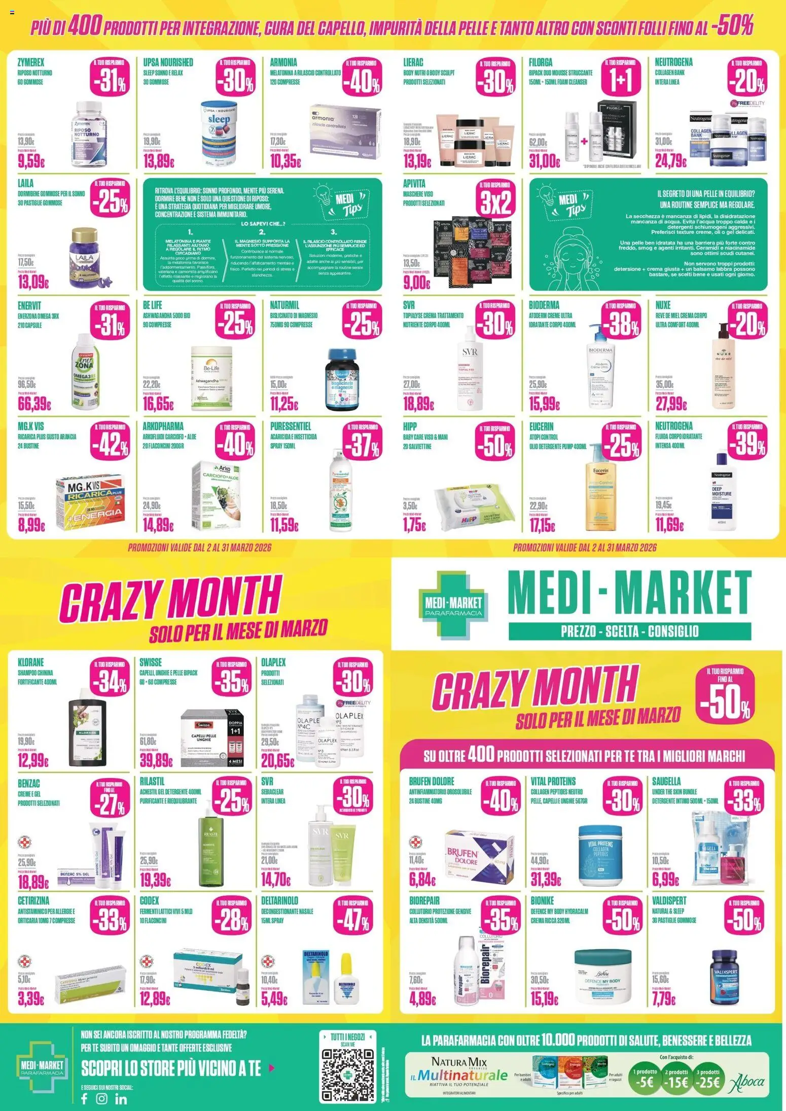 Volantino Medi Market del 02.03.2026 | Pagina: 1 | Prodotti: Balsamo, Detergente intimo, The, Insetticida