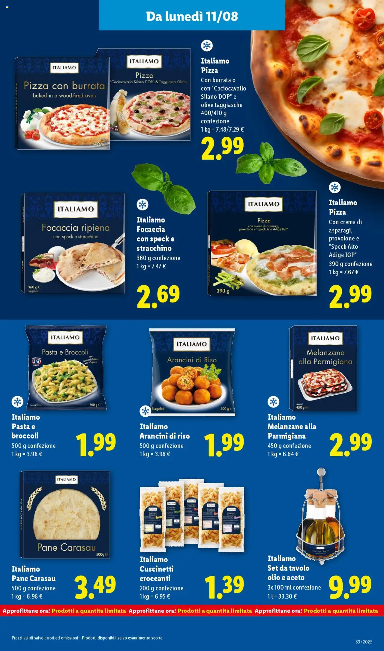 Volantino Lidl del 11.08.2025 | Pagina: 21 | Prodotti: Provolone, Focaccia, Aceto, Tavolo