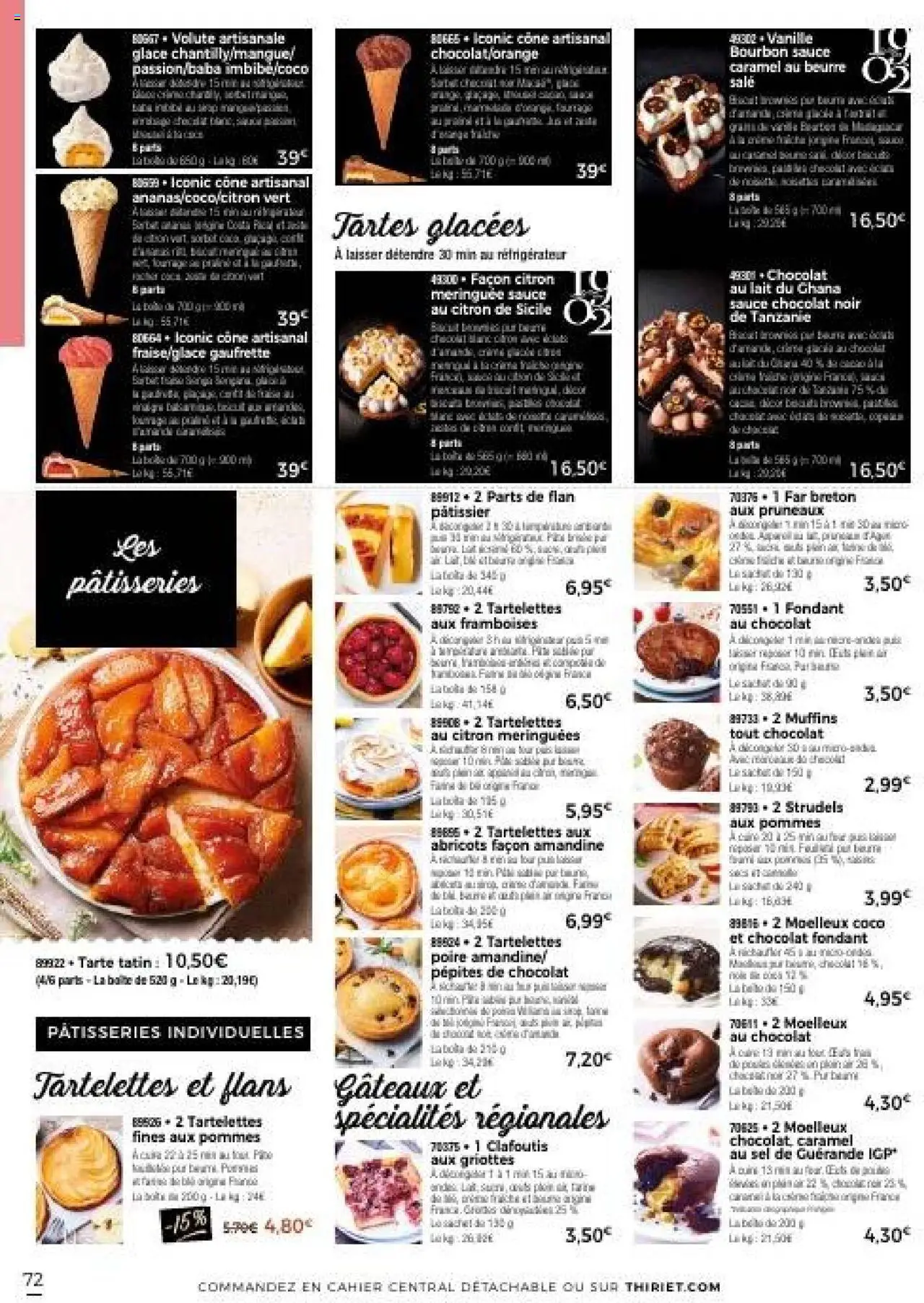 {H1} | Page: 72 | Produits: Poire, Lait, Beurre, Chocolat