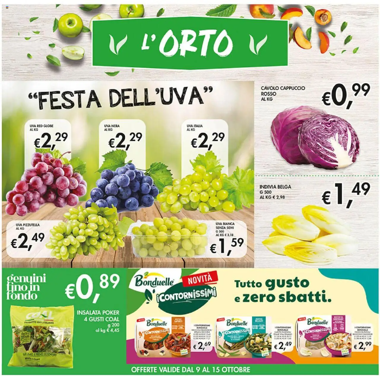 Volantino Coal del 09.10.2025 | Pagina: 2 | Prodotti: Insalata, Uva, Cappuccio, Indivia