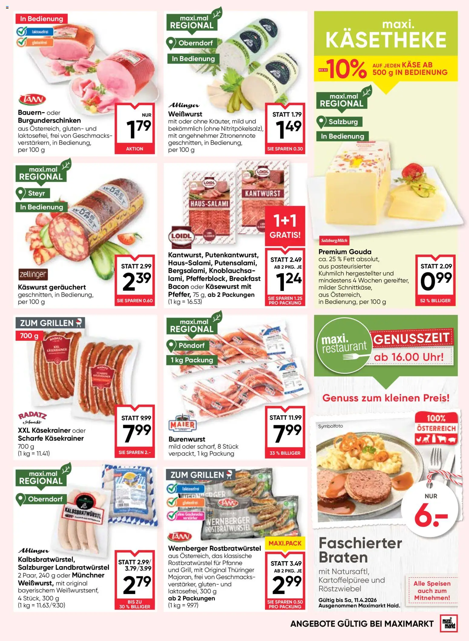 Maximarkt Flugblatt gültig ab 09.04.2026 | Seite: 9 | Produkte: Uhr, Käse