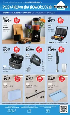 Pogląd oferty "Biedronka gazetka - Home" - ważna od 03.01.2026 | Strona: 5 | Produkty: Słuchawki, Grill, Słuchawki bezprzewodowe, Blender