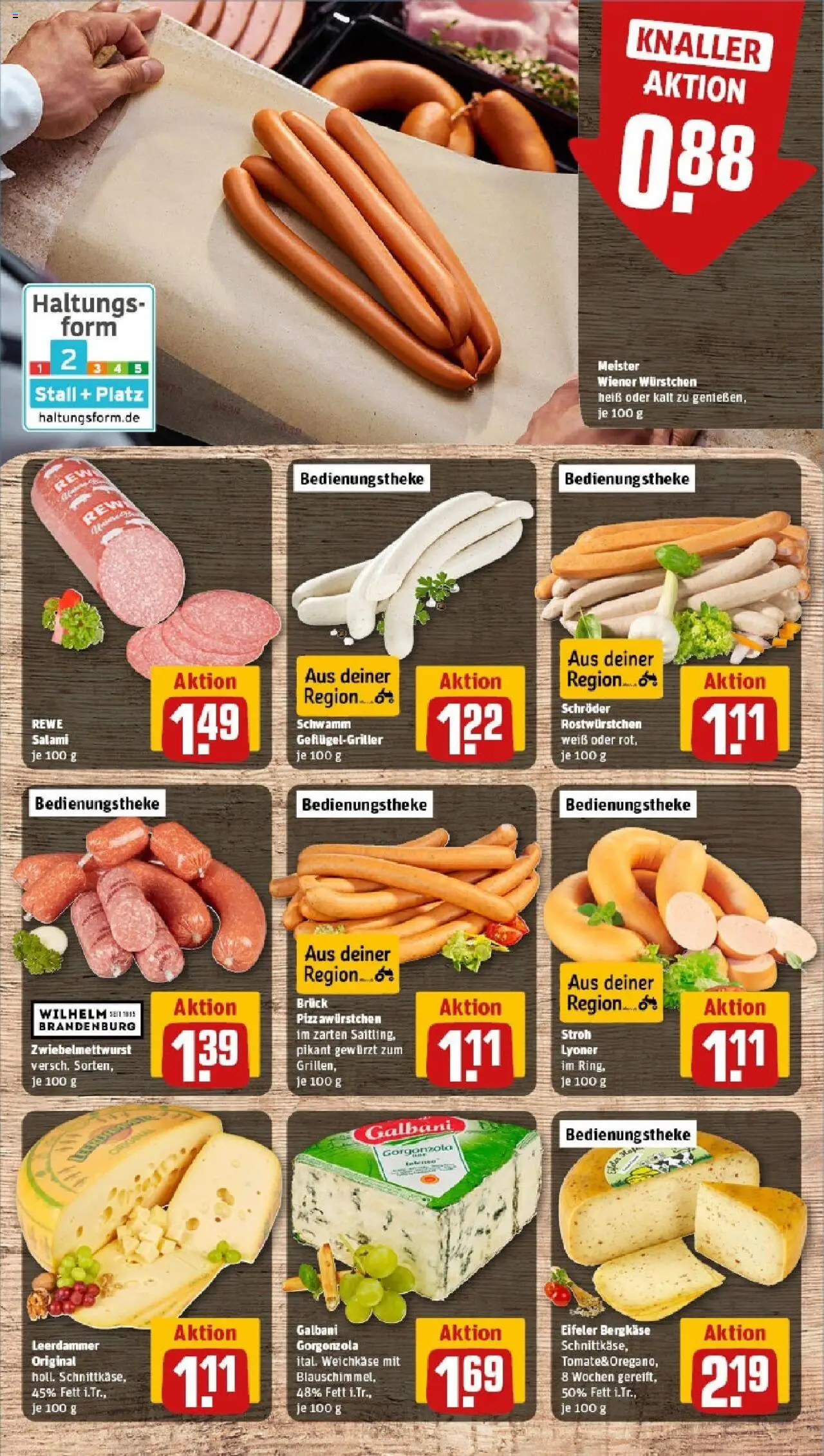 Rewe prospekt St. Ingbert / Rohrbach	 - gültig ab dem 08.06.2025 | Seite: 9 | Produkte: Wiener wurstchen, Leerdammer, Salami, Pizza
