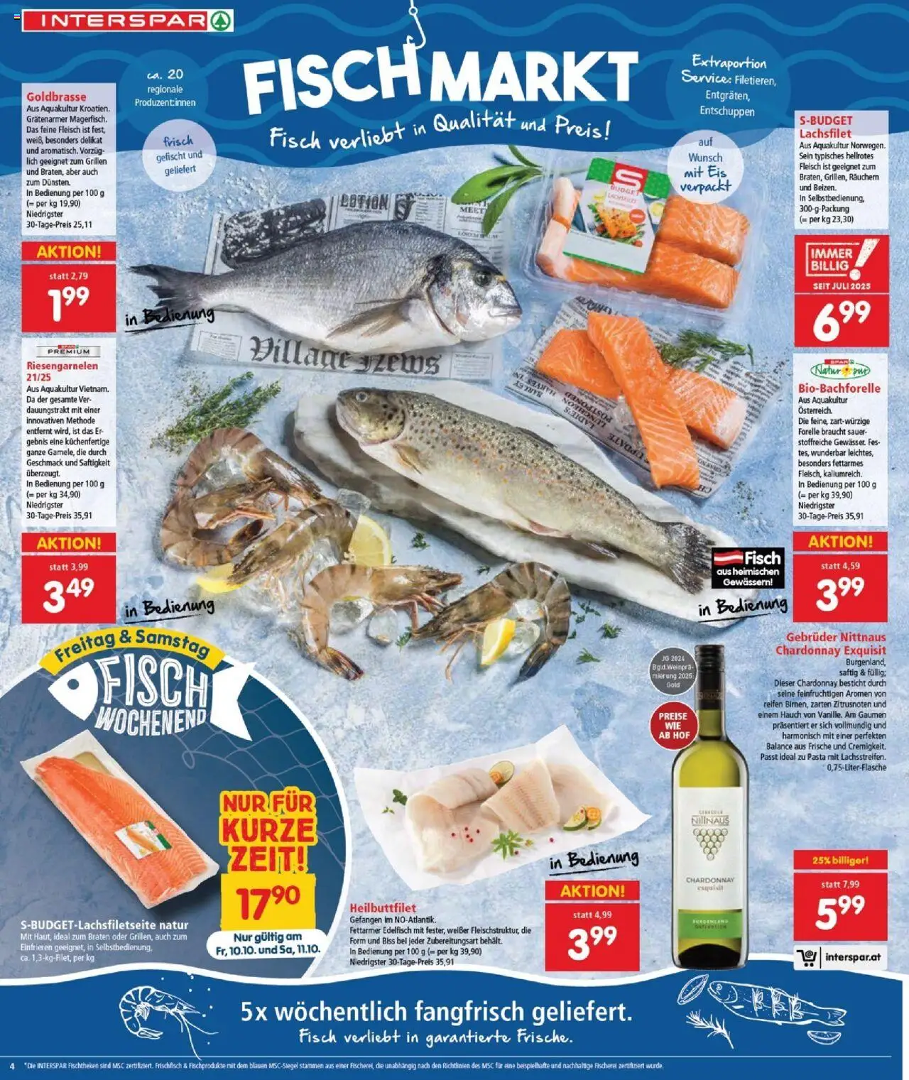Interspar Flugblatt - Burgenland Nord gültig ab 09.10.2025 | Seite: 4 | Produkte: Pasta, Eis, Fisch