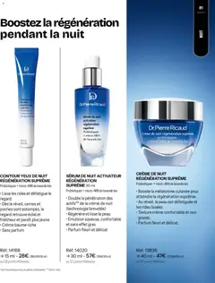 Stanhome - Prévisualisation de CRÈME DE NUIT RÉGÉNÉRATION SUPRÊME, Probiotiques + micro-ARN de lavande bio. Booste la mélatonine cutanée pour atteindre la régénération suprême. Au réveil, la peau est défatiguée et les rides lissées. Texture crème confortable et non grasse. Parfum fleuri et délicat. valide à partir de 23.02.2026 | Page: 81