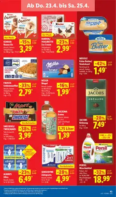 Lidl Prospekt ab 20.04.2026 gültig | Seite: 63 | Produkte: Mars, Twix, Waschmittel, Persil