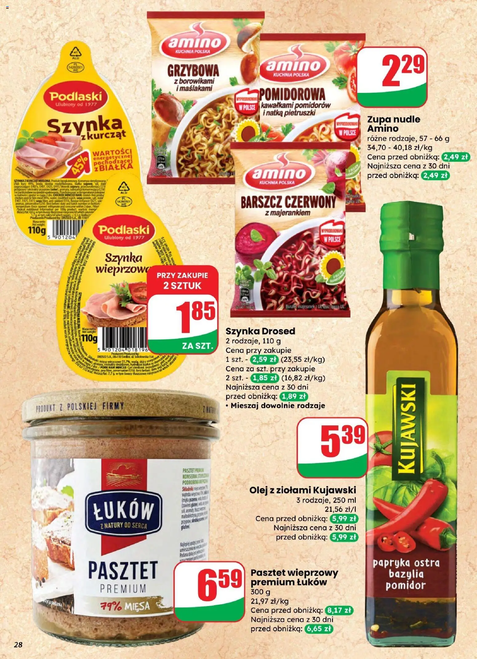 Dino gazetka od 25.03.2026 | Strona: 28 | Produkty: Barszcz, Majeranek, Zupa, Olej