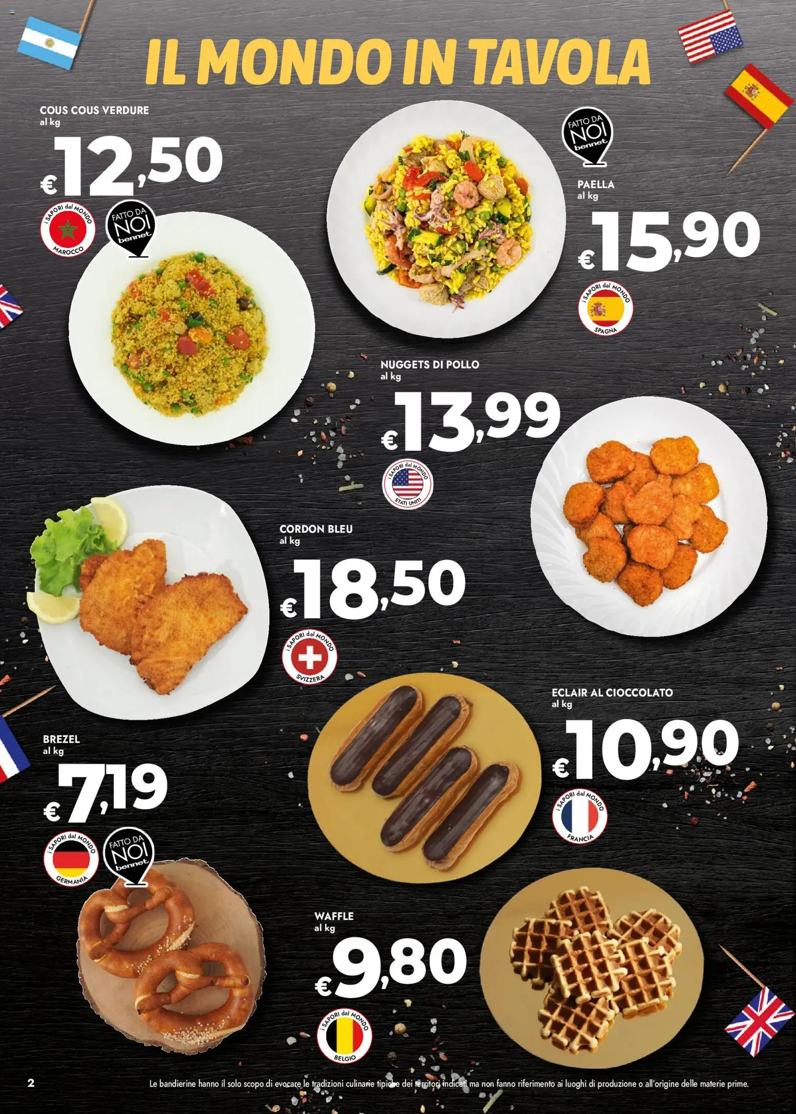 Volantino bennet del 05.03.2026 | Pagina: 2 | Prodotti: Cioccolato, Nuggets, Verdure, Paella