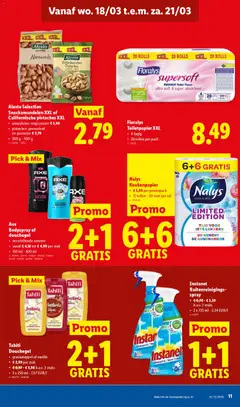 Alesto Selection Snackamandelen XXL of Californische pistaches XXL, amandelen: ongezouten € 5,49; pistaches: geroosterd en gezouten € 2,79; 300 g - 500 g - Voorbeeld van een folder van Lidl, geldig van 18.03.2026 | Pagina: 11
