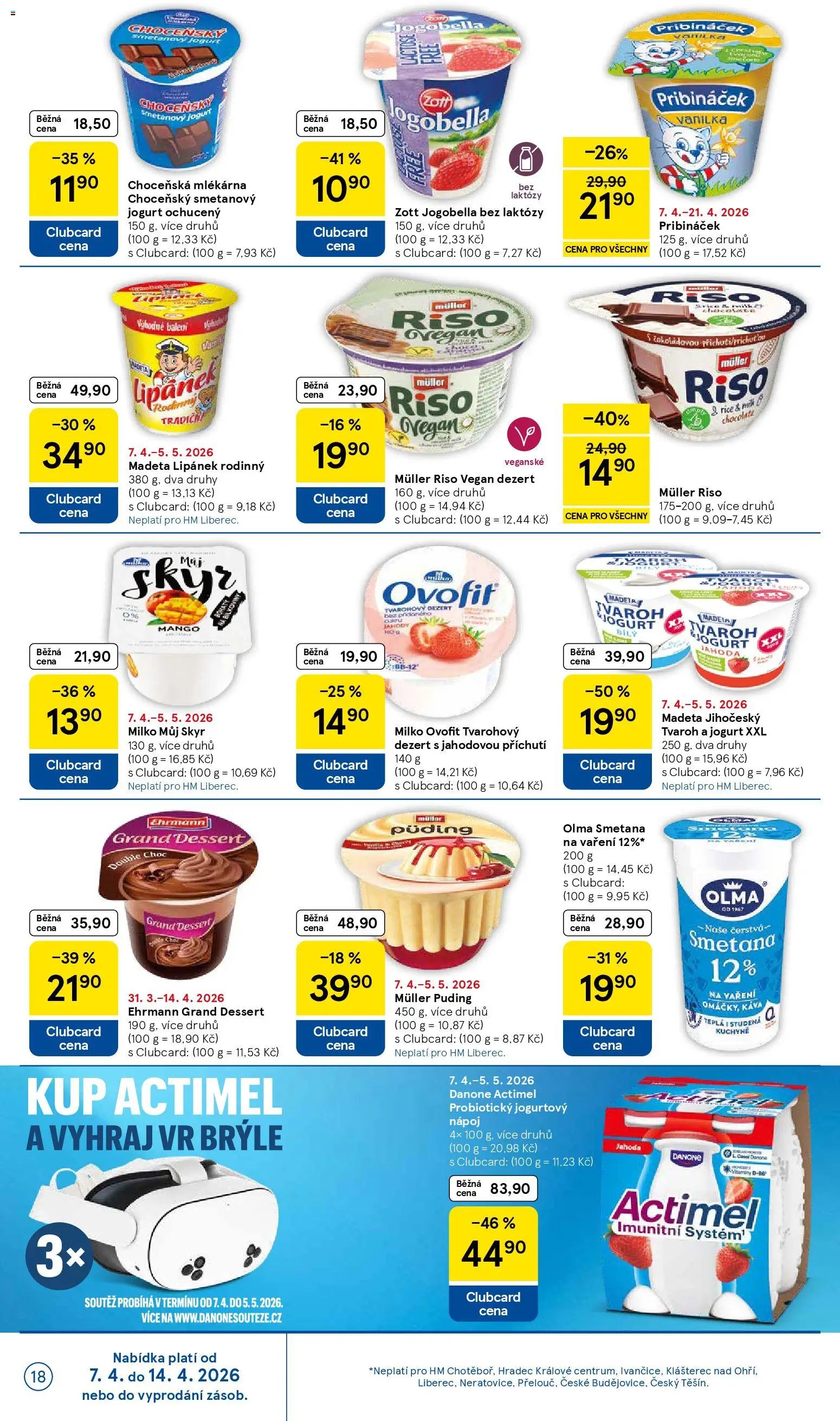 Tesco leták - Hypermarket od 07.04.2026 | Strana: 18 | Produkty: Jogurt, Smetana, Skyr, Jogurtový nápoj