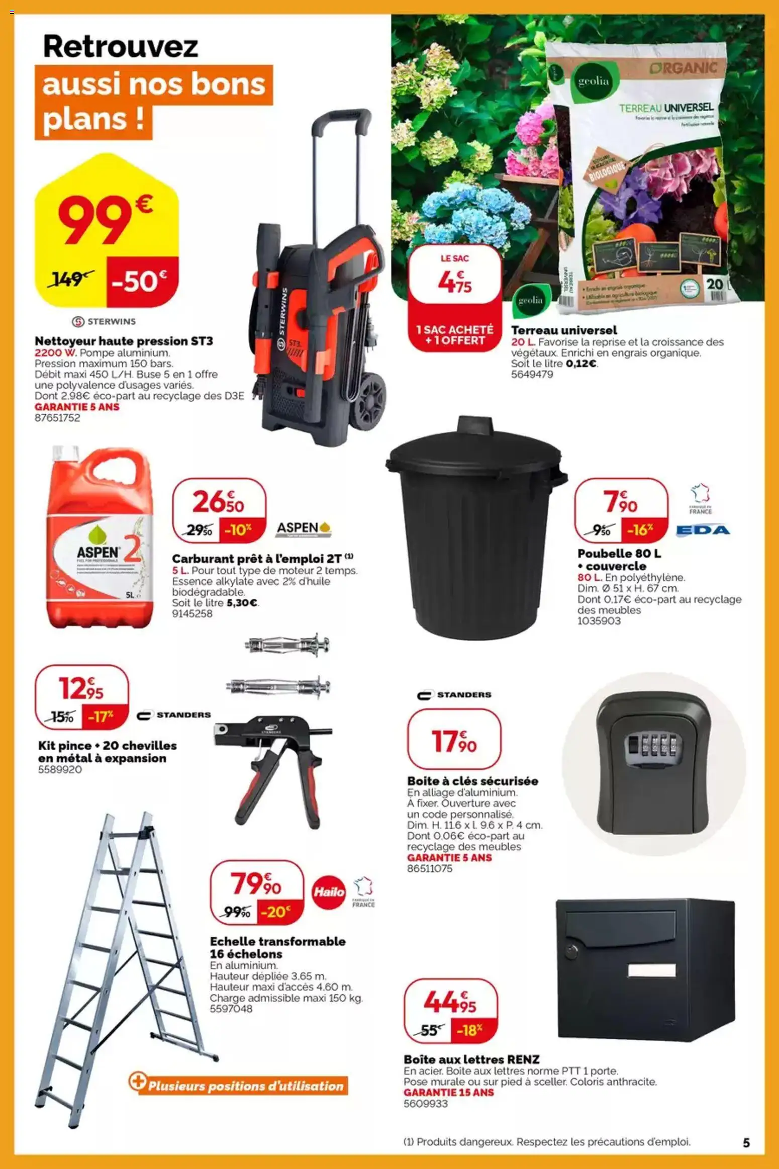 {H1} | Page: 5 | Produits: Sac, Boîte aux lettres, Boîte à clés, Terreau