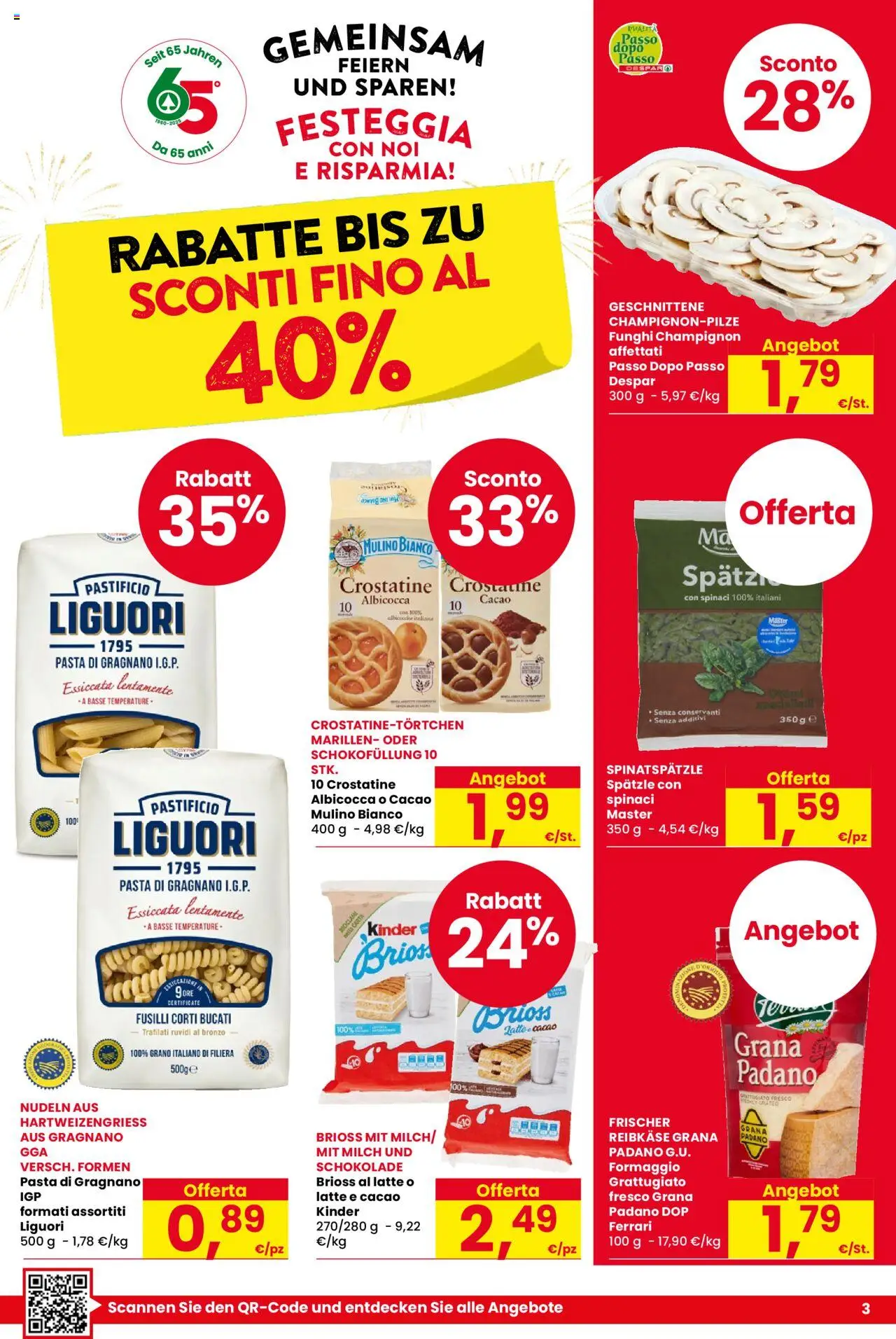 Volantino Despar del 16.10.2025 | Pagina: 3 | Prodotti: Formaggio, Crostatine, Grana Padano, Albicocche
