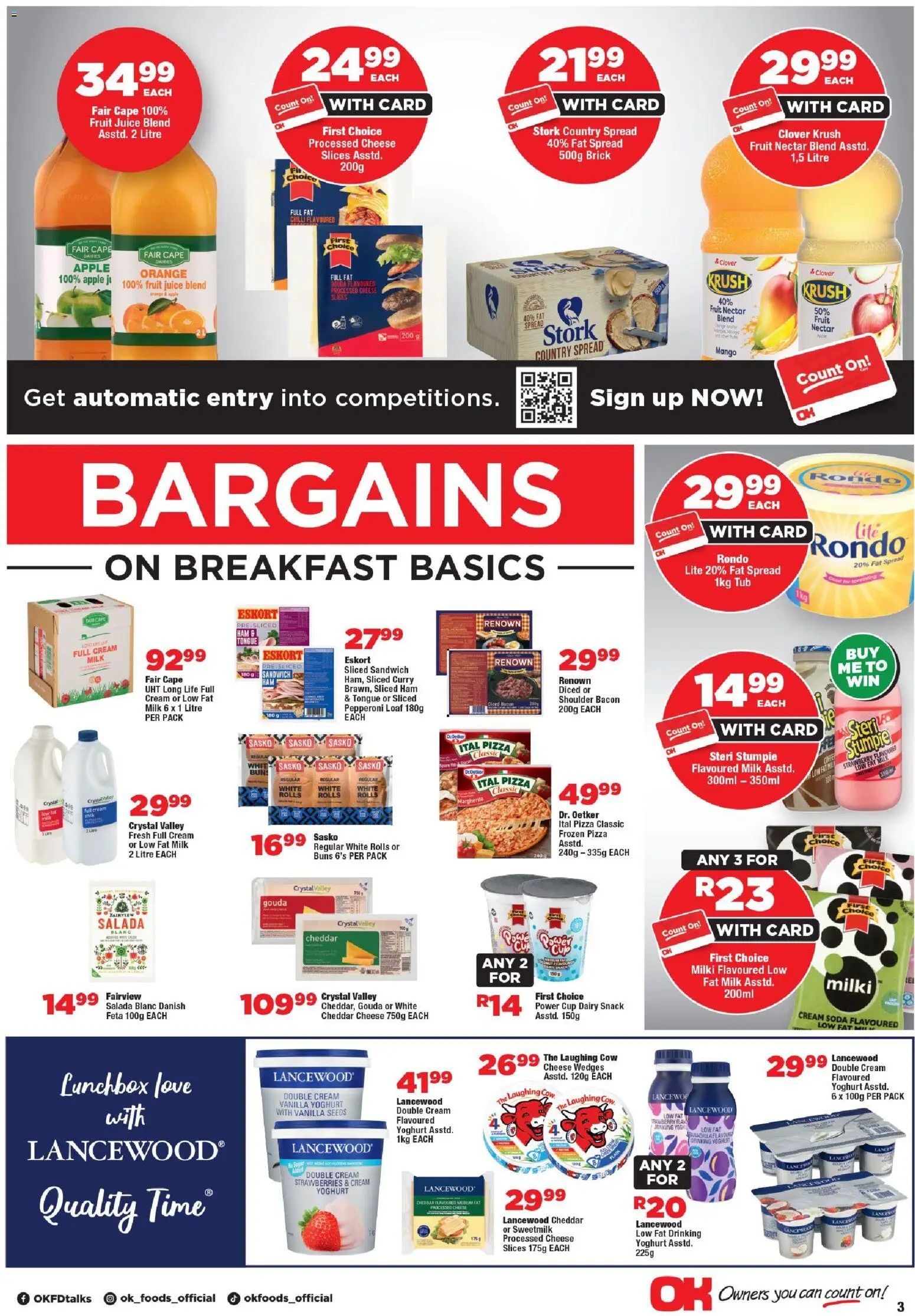 New OK Foods catalogue – valid from 05.01.2026 | Page: 3 | Products: Milk, Cheese, Strawberries, Chilli