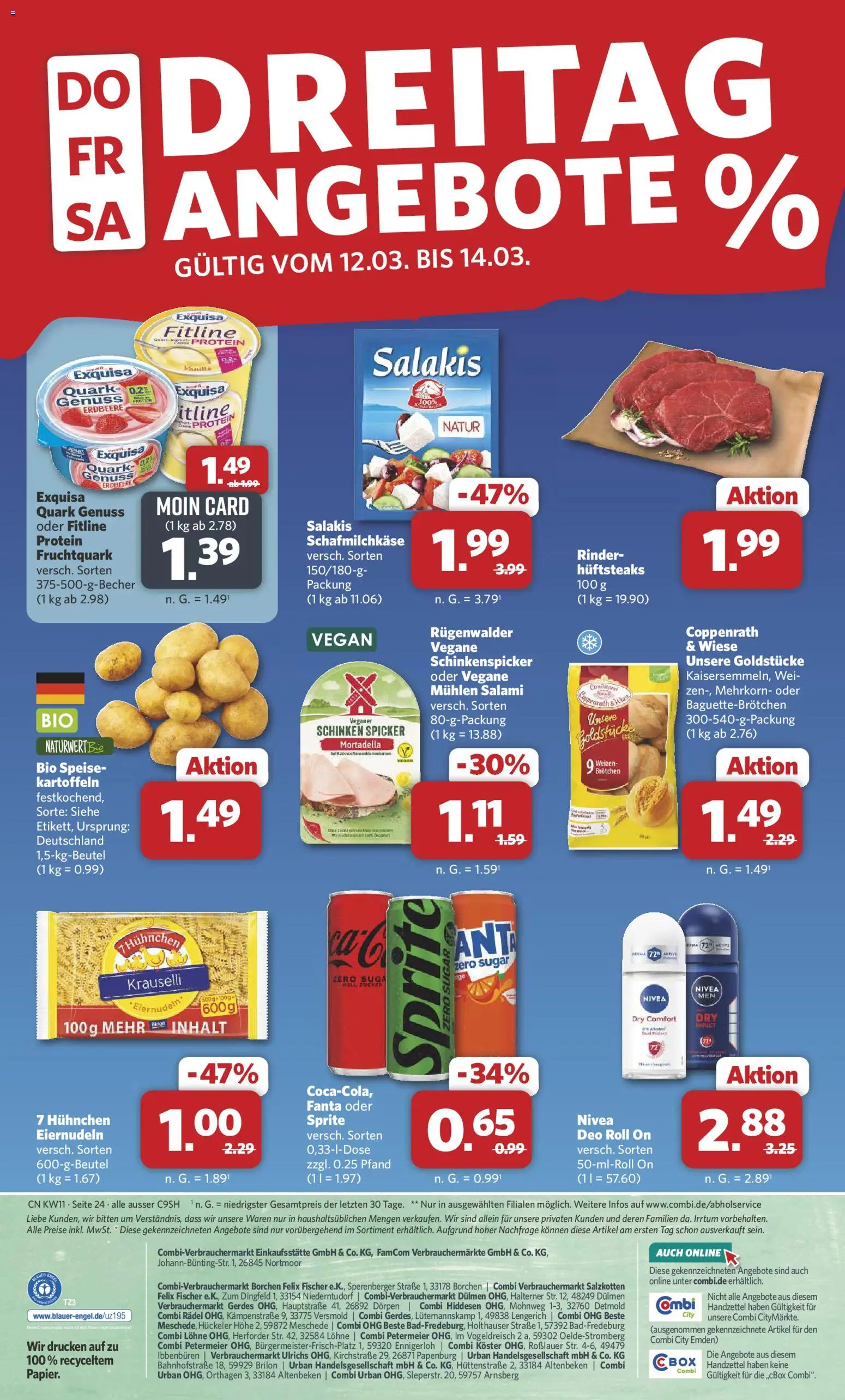 Combi Prospekt 	 – gültig ab 09.03.2026 | Seite: 27 | Produkte: Fanta, Salakis, BH, Salami
